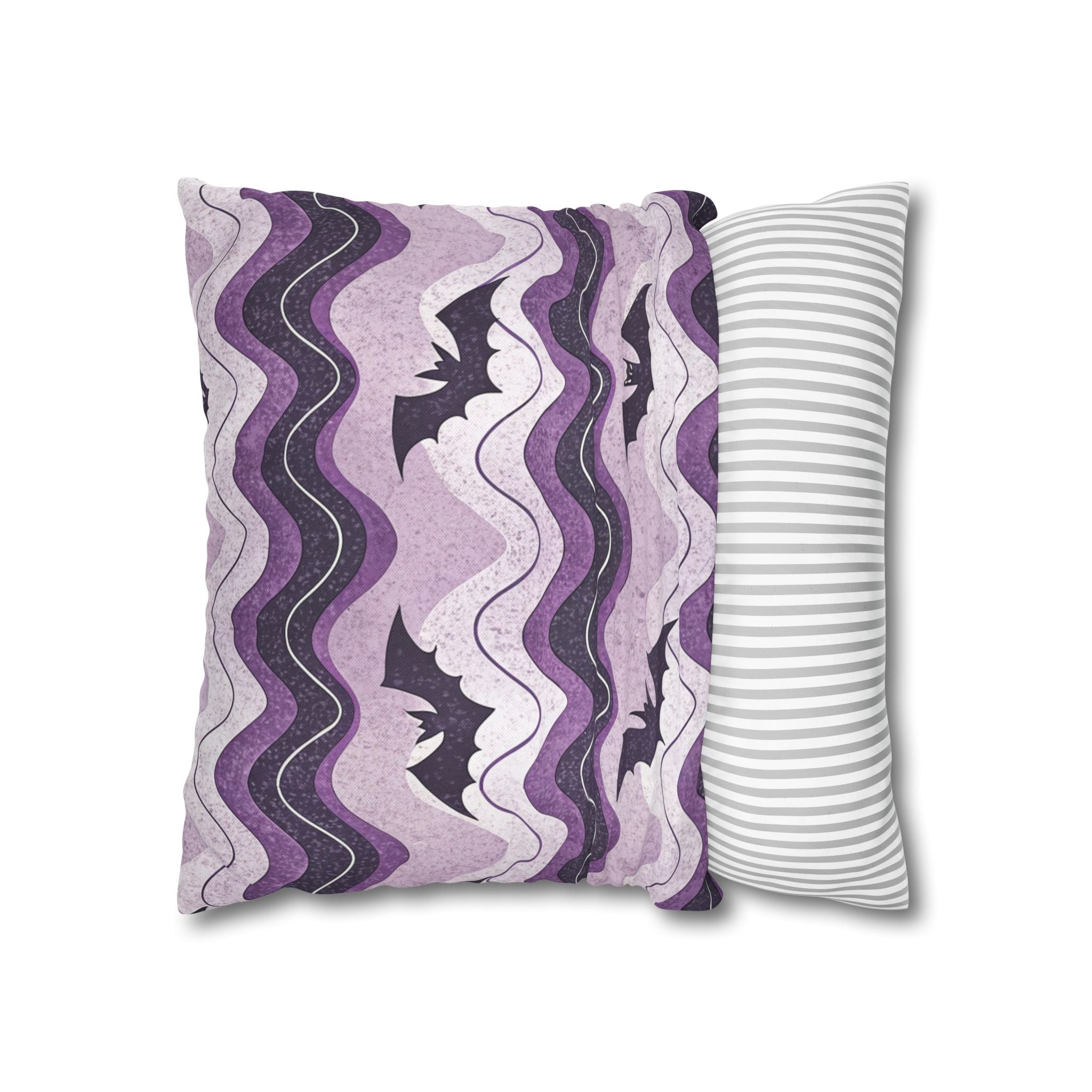 Bat Wave Spun Polyester Square Pillowcase, Artsulli - Art is Long, Life is Short, Home Decor, , , , , , , 
