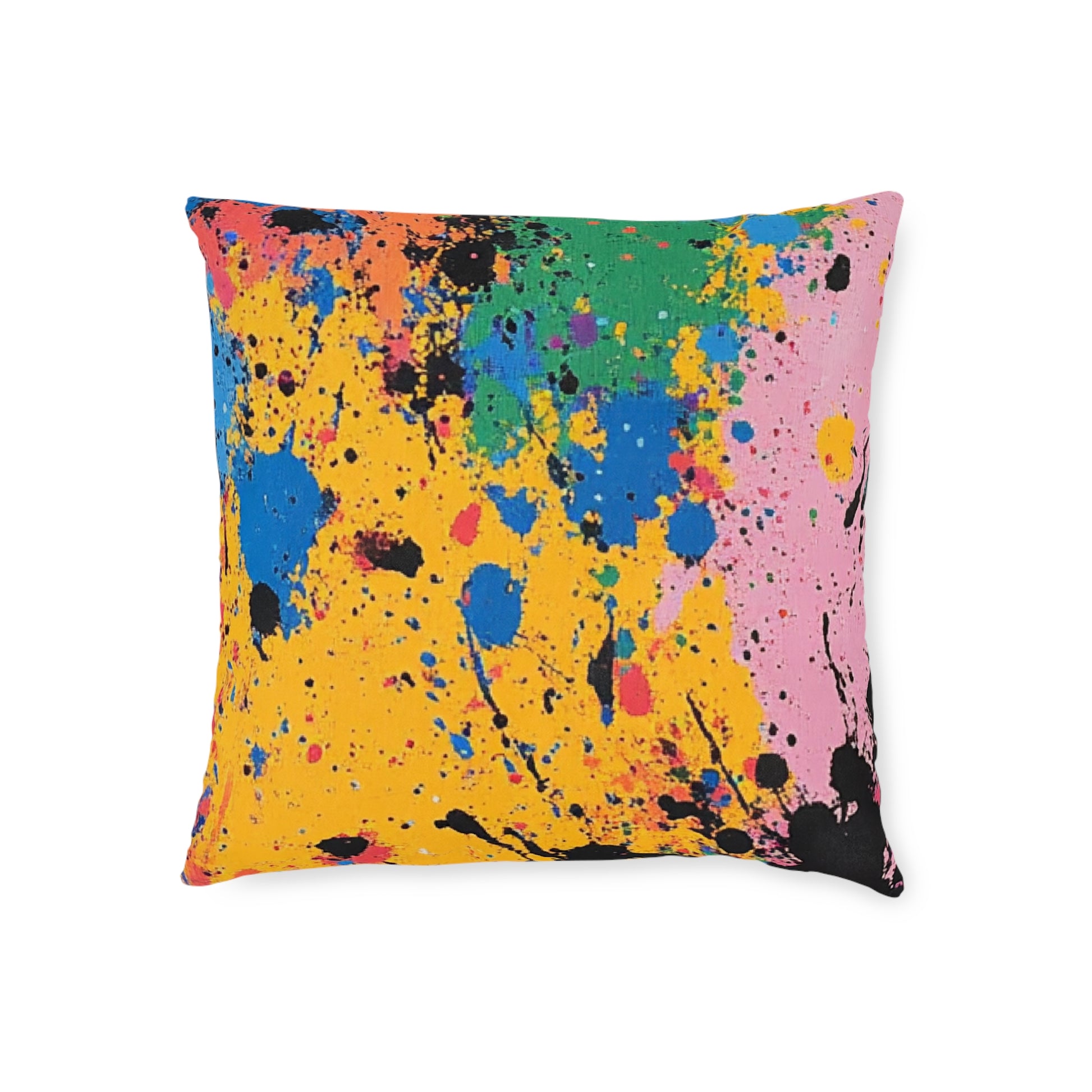 The Colors Of Paint Splatter Square Pillow - Pink Back, Artsulli - Art is Long, Life is Short, Home Decor, Size, 18" × 18", , , , , 12649799864872