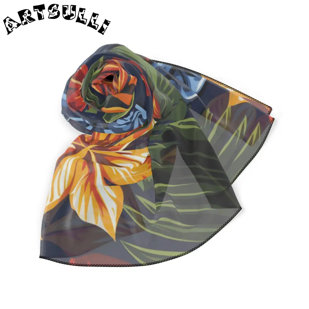 JAKKOUTTHEBXX Tropical Tiki Floral Sheer Scarf 2025