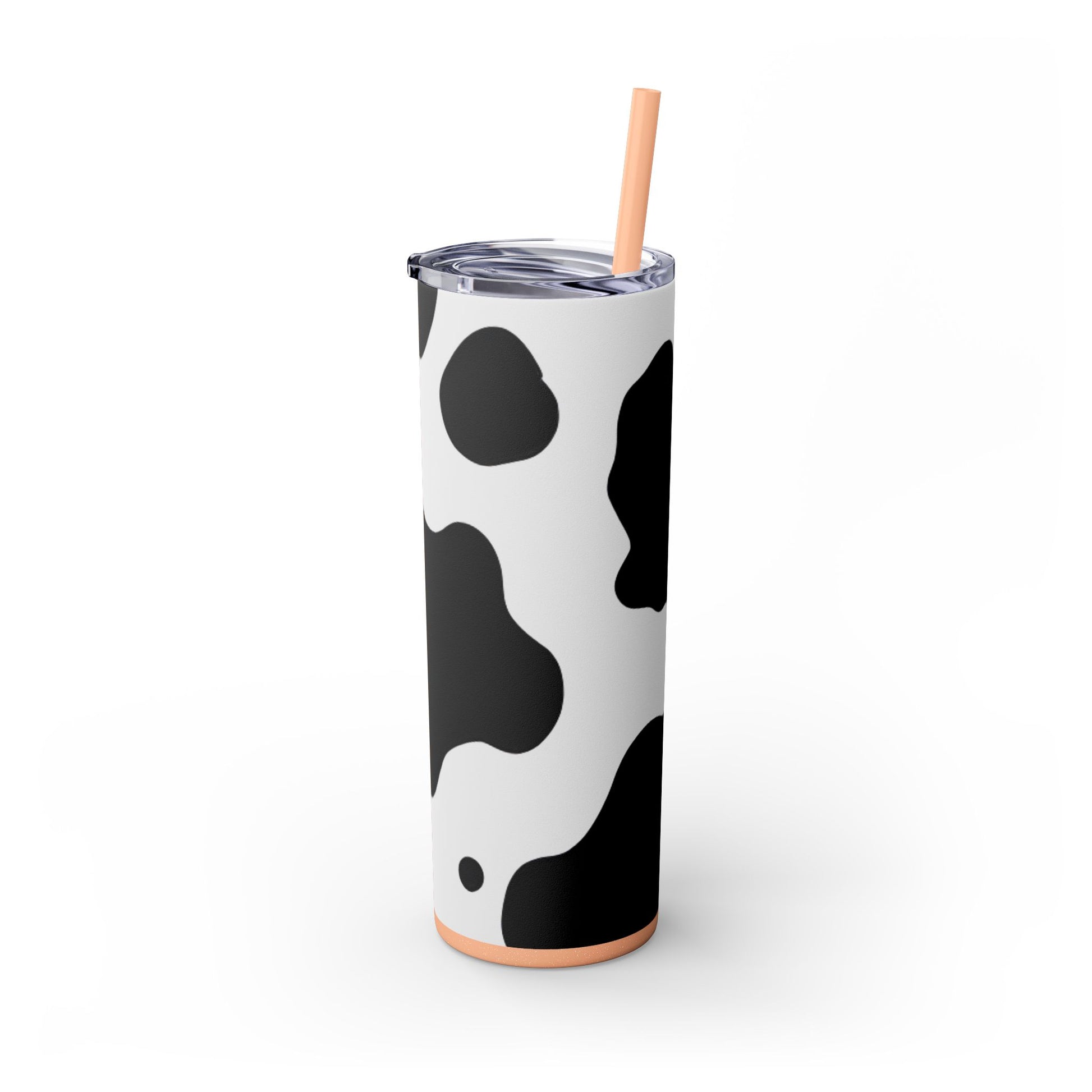 Cow Print Focus Skinny Tumbler with Straw, 20oz, Artsulli - Art is Long, Life is Short, Mug, , , , , , , 