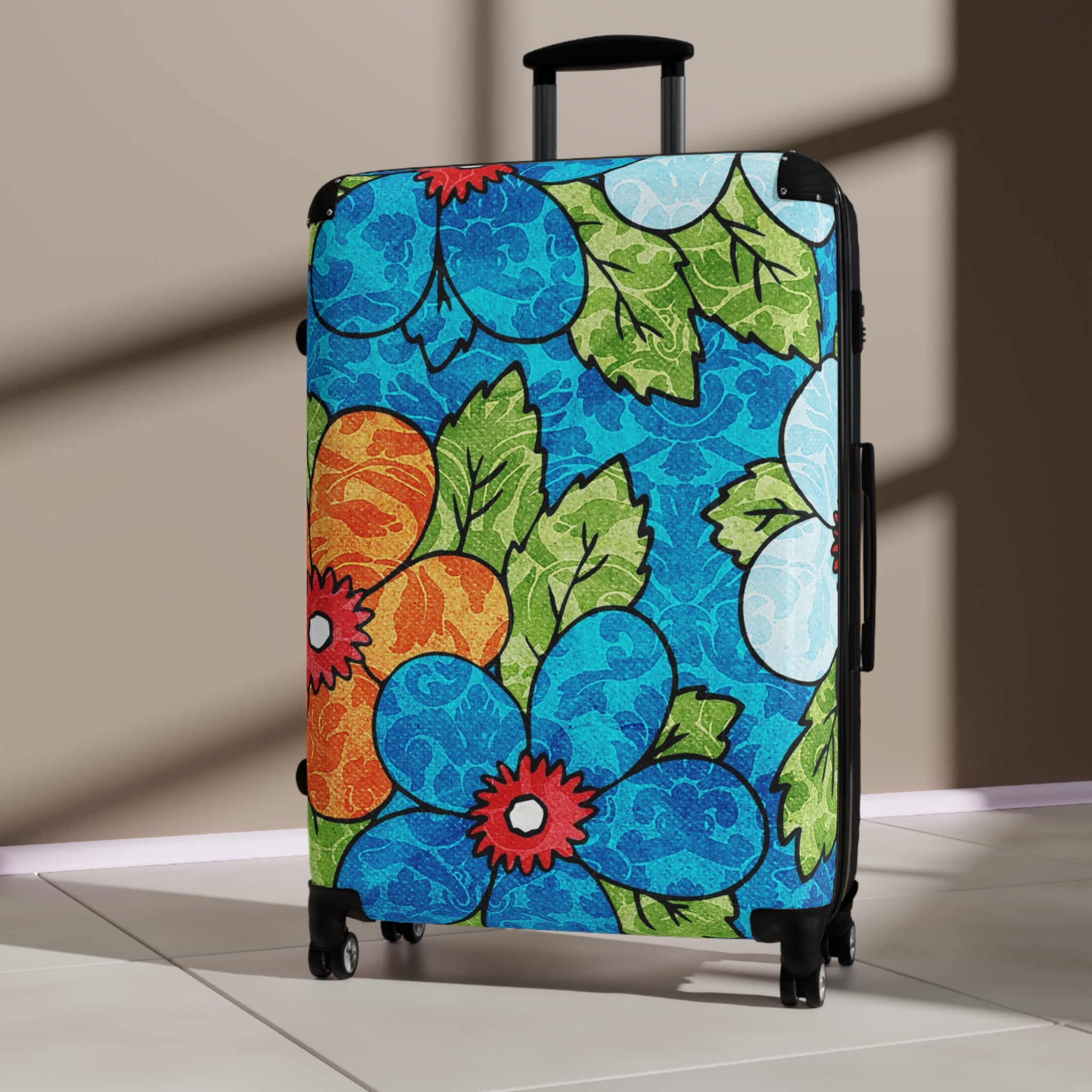 Blue Orange Groovy Suitcase, Artsulli - Art is Long, Life is Short, Bags, , , , , , , 