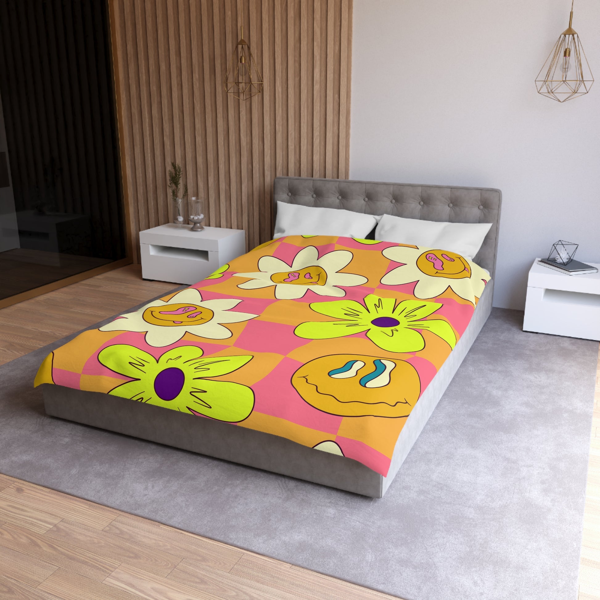 Trippy Sour Face Rave Microfiber Duvet Cover, Artsulli - Art is Long, Life is Short, Home Decor, , , , , , , 