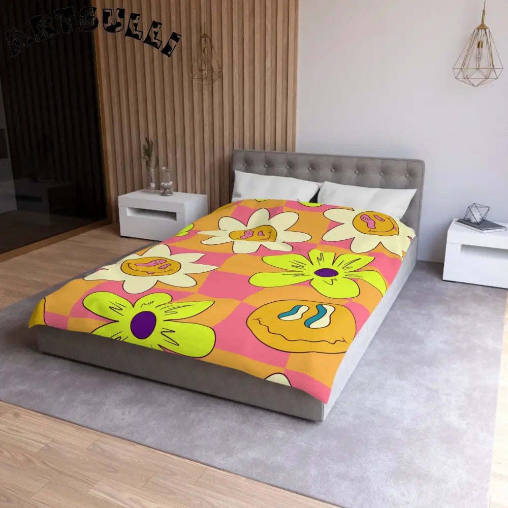 JAKKOUTTHEBXX Trippy Sour Face Rave Microfiber Duvet Cover