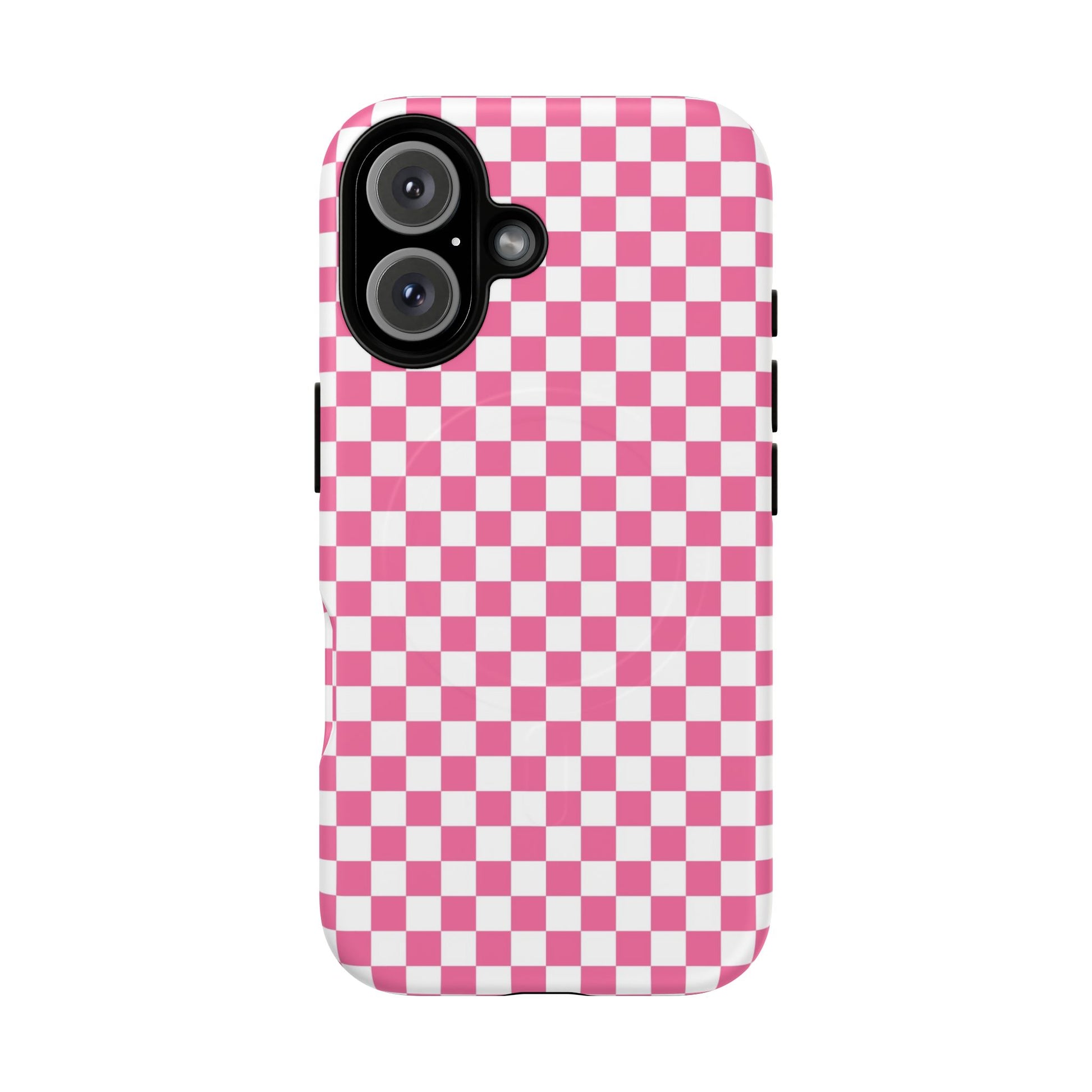 Yuyushiki Pink Check Tough Magnetic Cases, Artsulli - Art is Long, Life is Short, Phone Case, Size, iPhone 16, Surface, Matte, , , 32542355626641072740
