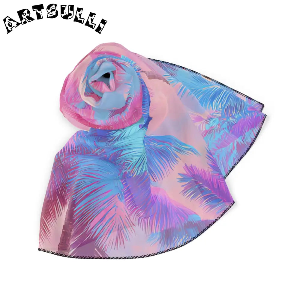 JAKKOUTTHEBXX Ethereal Pastel Palms Poly Scarf JAKKOUTTHEBXX
