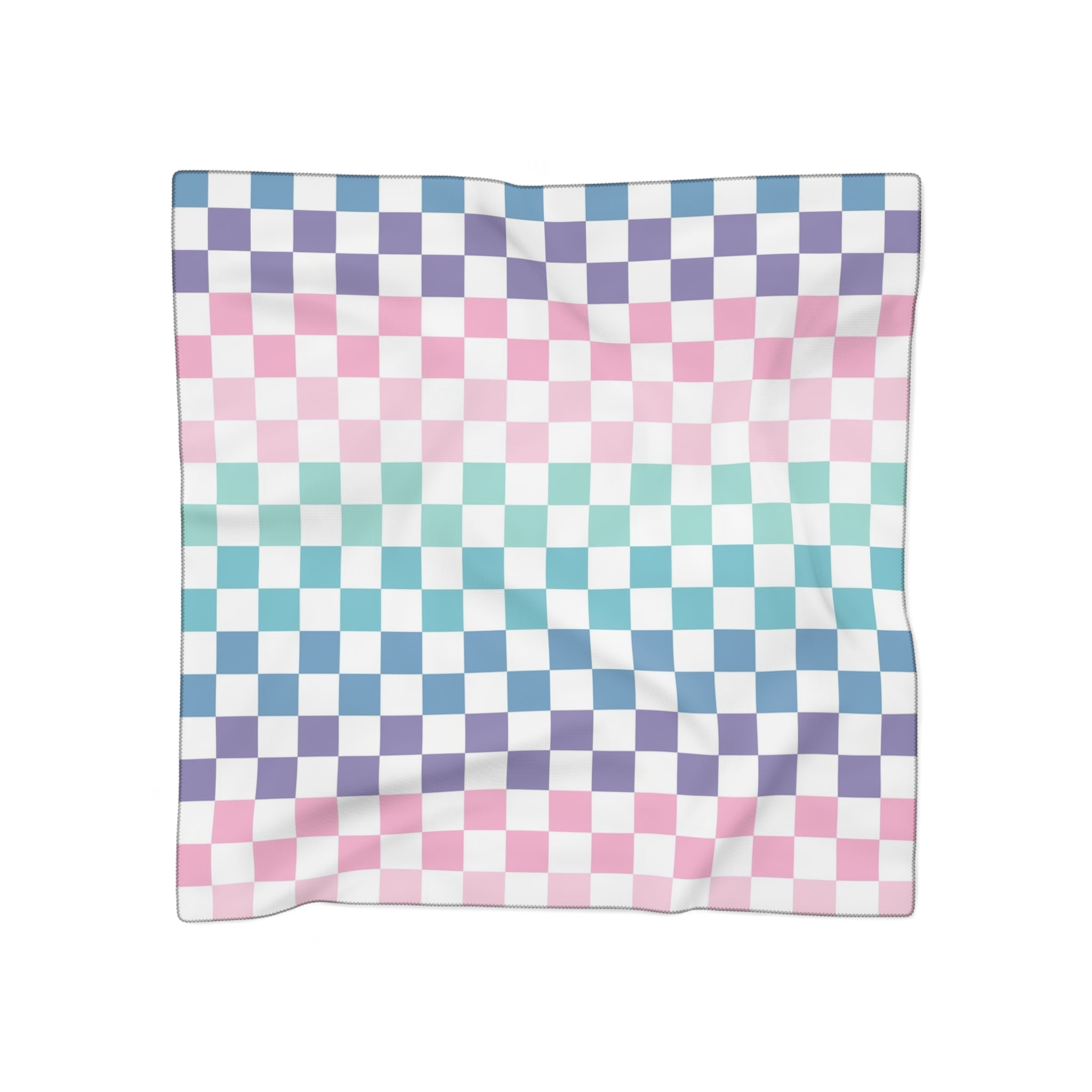 Vaporwave Rainbow  Checkerboard Multi-Color Poly Scarf, Artsulli - Art is Long, Life is Short, Accessories, Color, Poly voile, Size, 50" × 50", , , 25212576419718329192