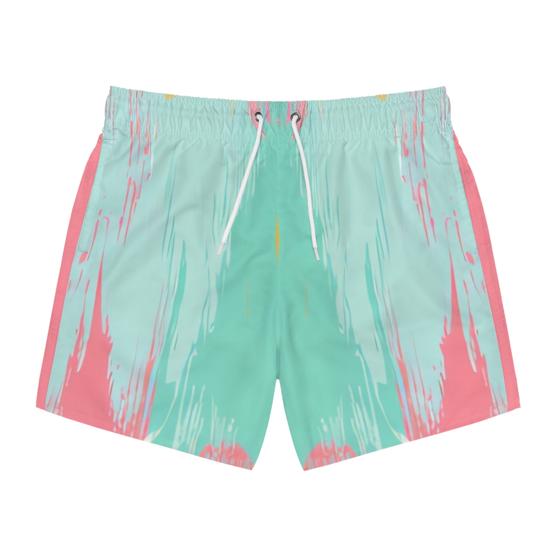Preppy Pixel Bloom Swim Trunks (AOP), Artsulli - Art is Long, Life is Short, All Over Prints, Size, XS, Color, Seam thread color automatically matched to design, , , 69159499813992448300