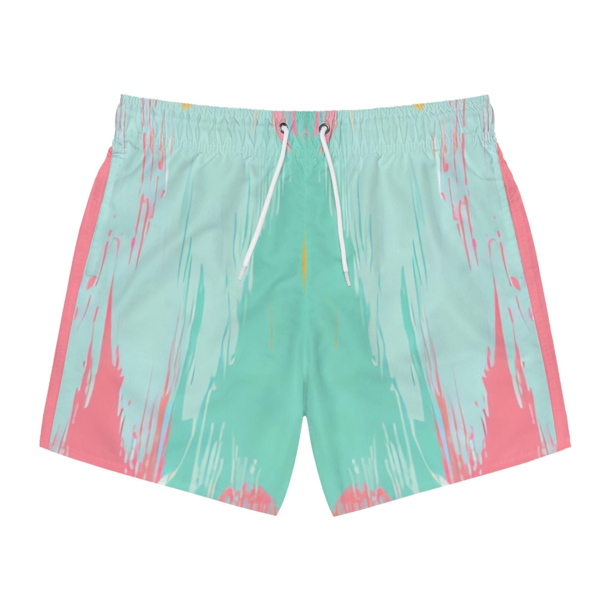 Preppy Pixel Bloom Swim Trunks (AOP), Artsulli - Art is Long, Life is Short, All Over Prints, Size, XS, Color, Seam thread color automatically matched to design, , , 69159499813992448300