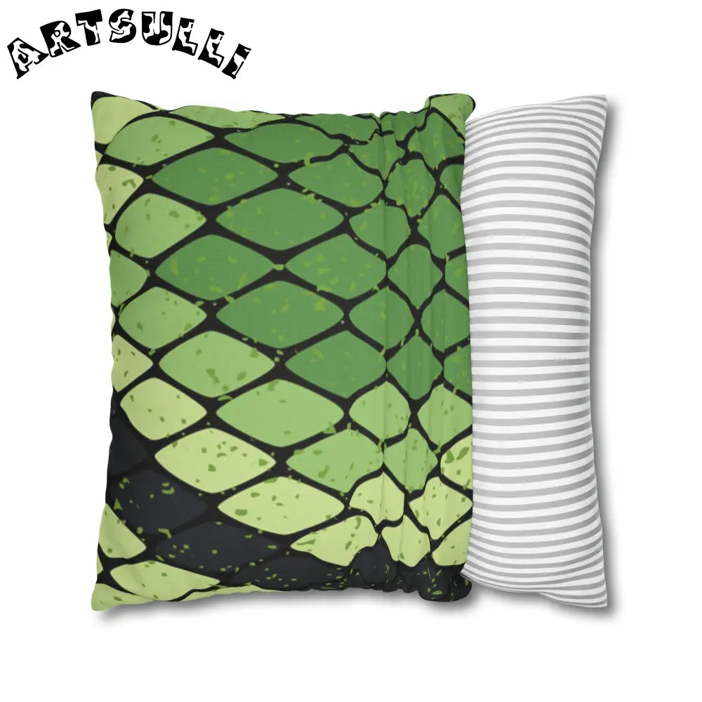 JAKKOUTTHEBXX Snake Skin Green and Black Spun Polyester Square