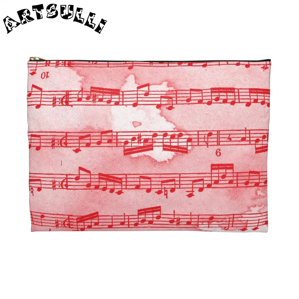 JAKKOUTTHEBXX Red Musical Note Zippered Pouch 2025