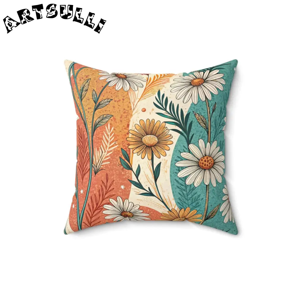 JAKKOUTTHEBXX Retro Daisy Dream Spun Polyester Square Pillow