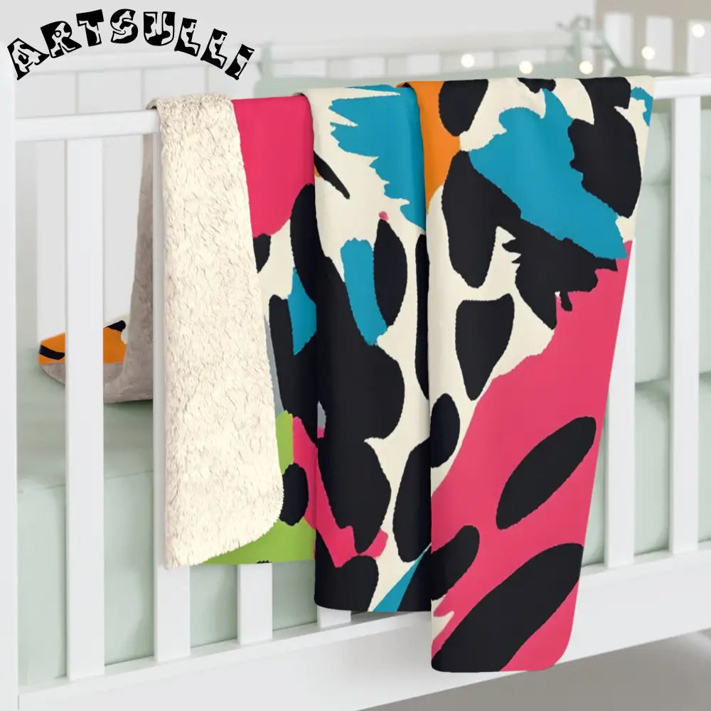 JAKKOUTTHEBXX Wild Brush Strokes x Animal Print Multi-Color Sherpa