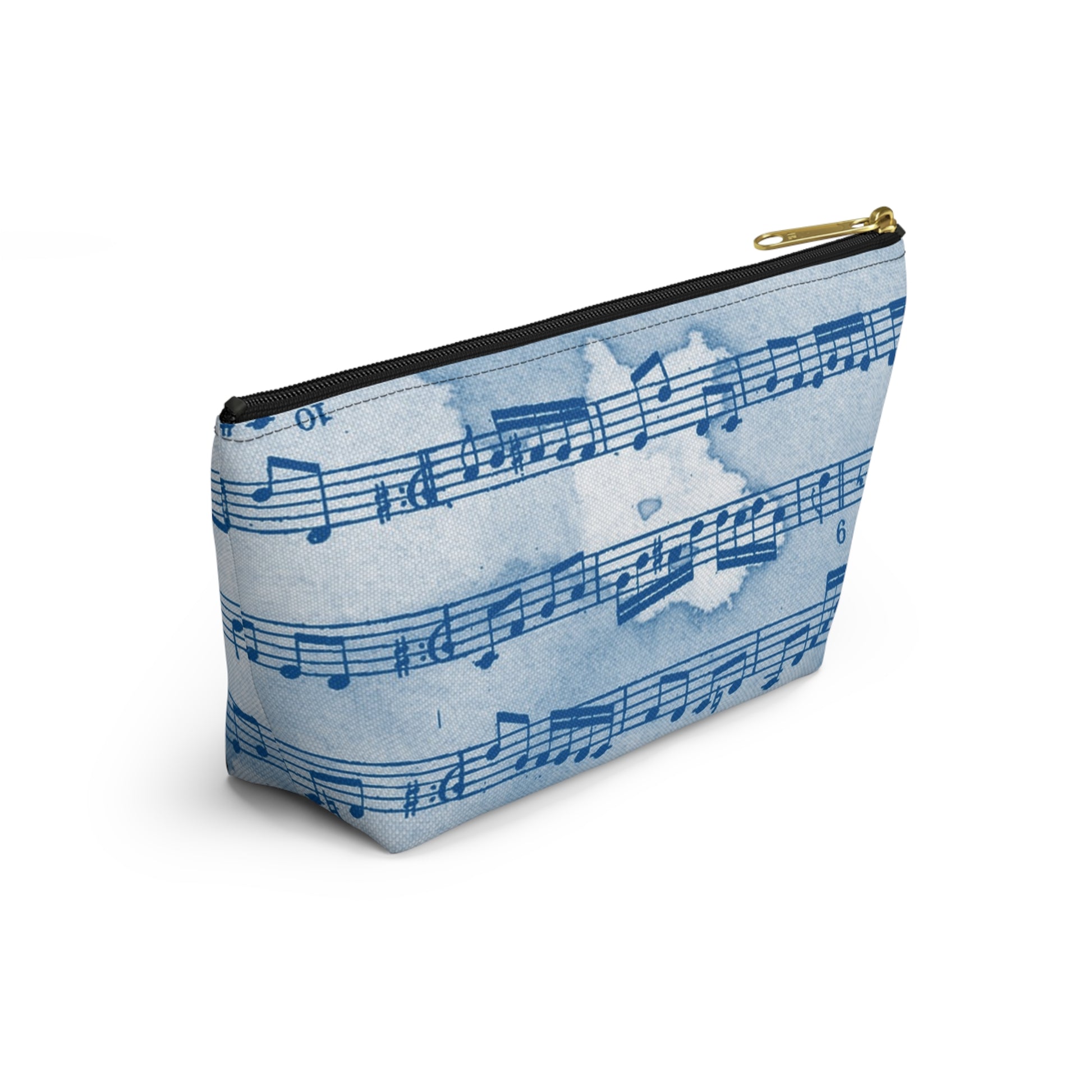 Drip Spill Type Beat Sheet Music Blue Accessory Pouch w T-bottom, Artsulli - Art is Long, Life is Short, Bags, , , , , , , 