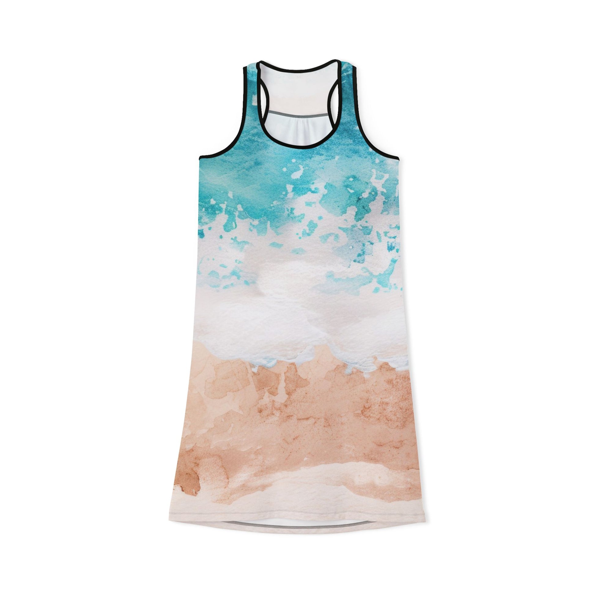 Seashore Women's Racerback Dress (AOP), Artsulli - Art is Long, Life is Short, Tank Top, Size, XS, Color, Black, , , 10699149916076254260
