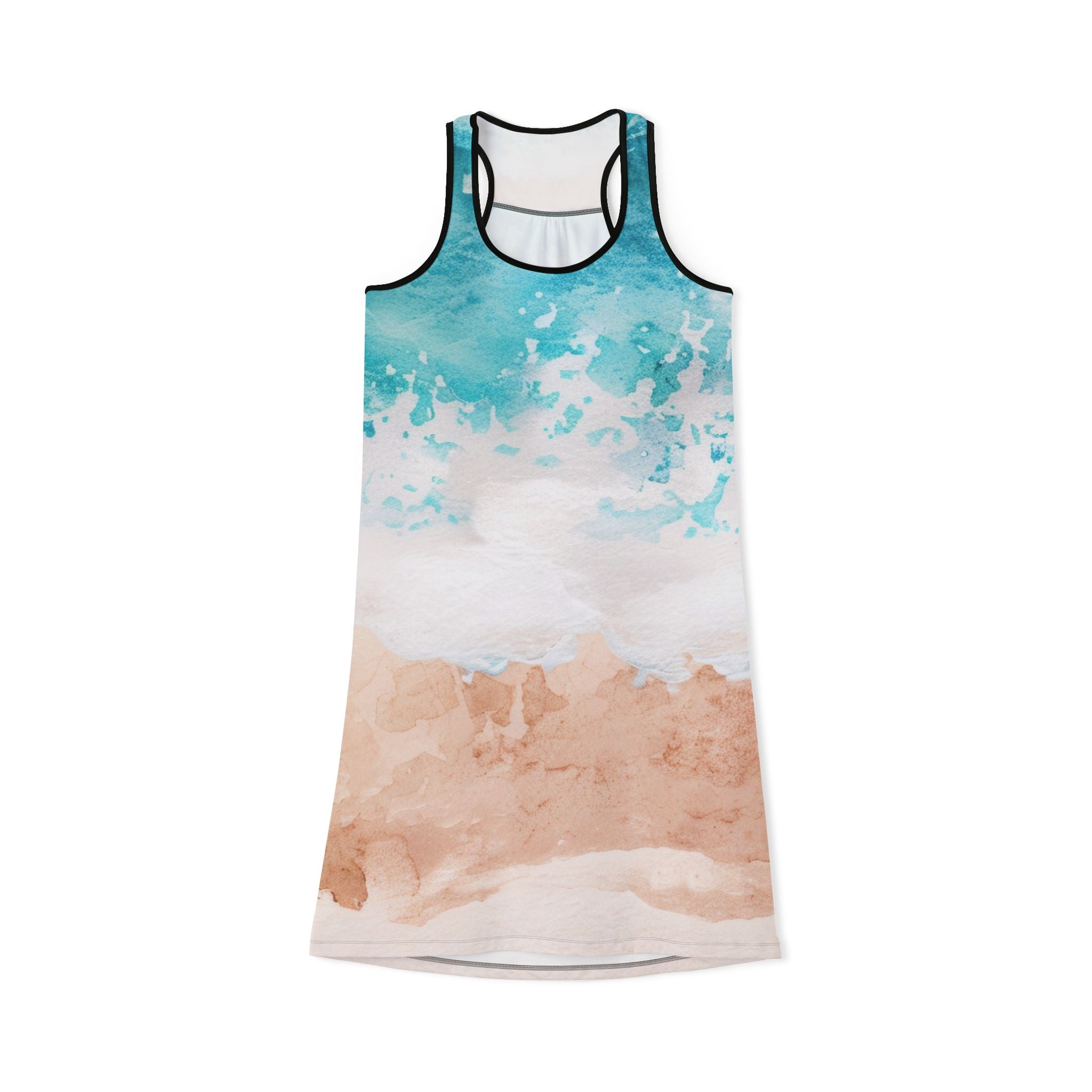 Seashore Women's Racerback Dress (AOP), Artsulli - Art is Long, Life is Short, Tank Top, Size, XS, Color, Black, , , 10699149916076254260