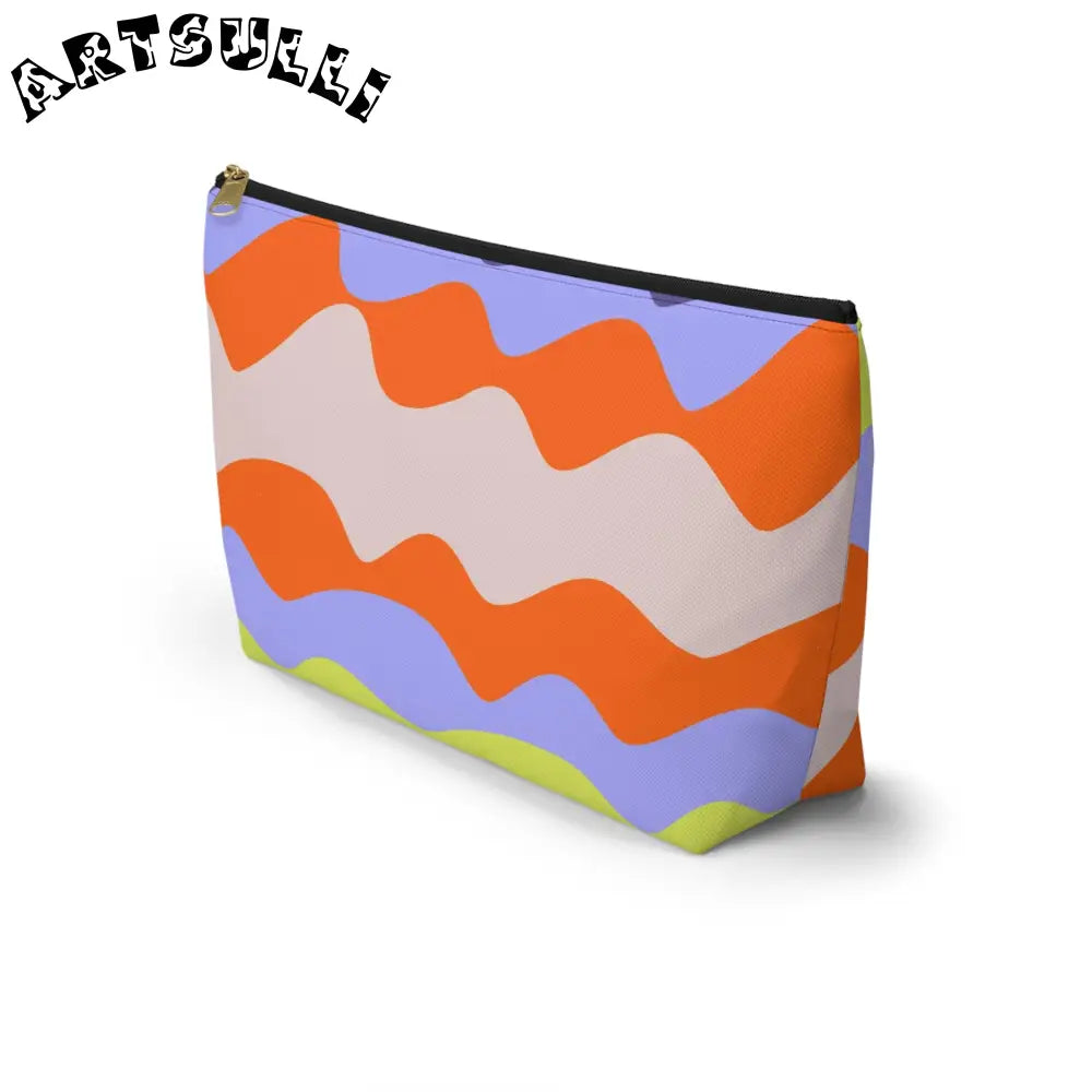 JAKKOUTTHEBXX Waves II Red and Blue Accessory Pouch w T-bottom