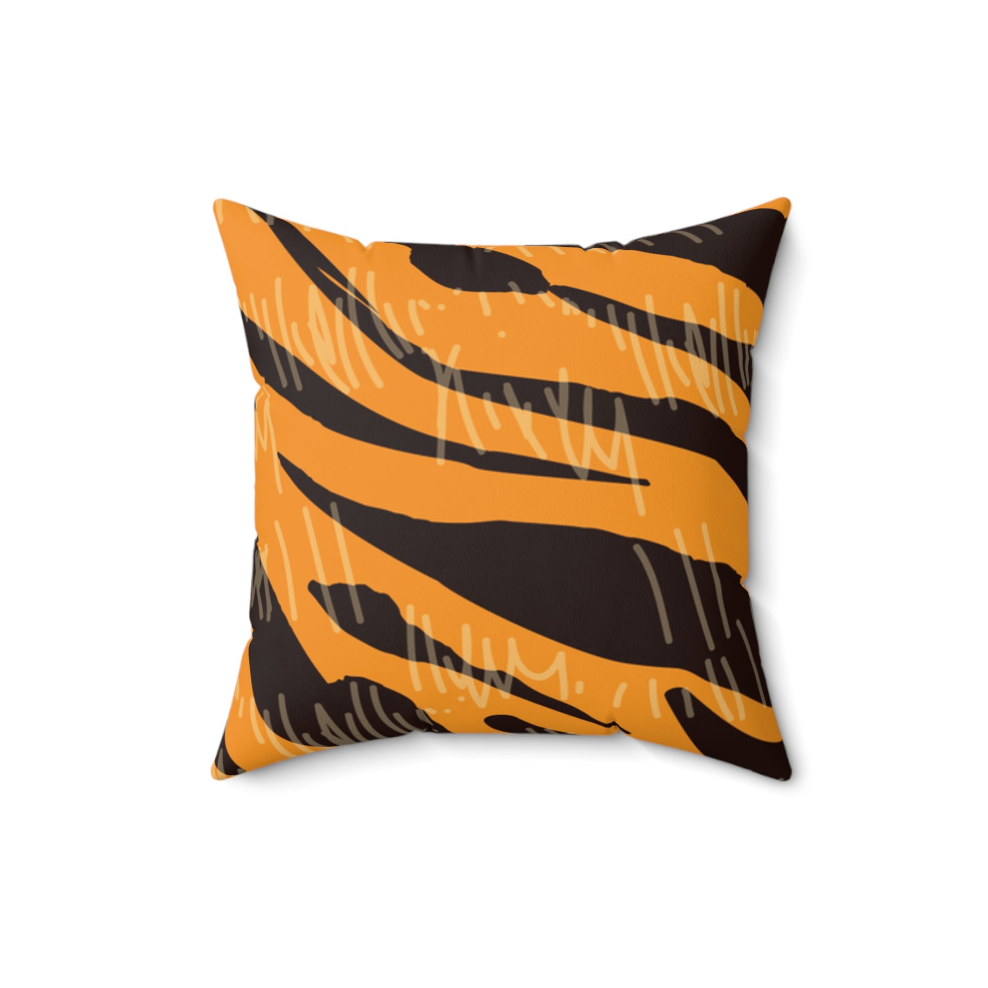 Tiger Scratches Orange & Black Faux Suede Square Pillow, Artsulli - Art is Long, Life is Short, Home Decor, Size, 16" × 16", , , , , 12945933952268
