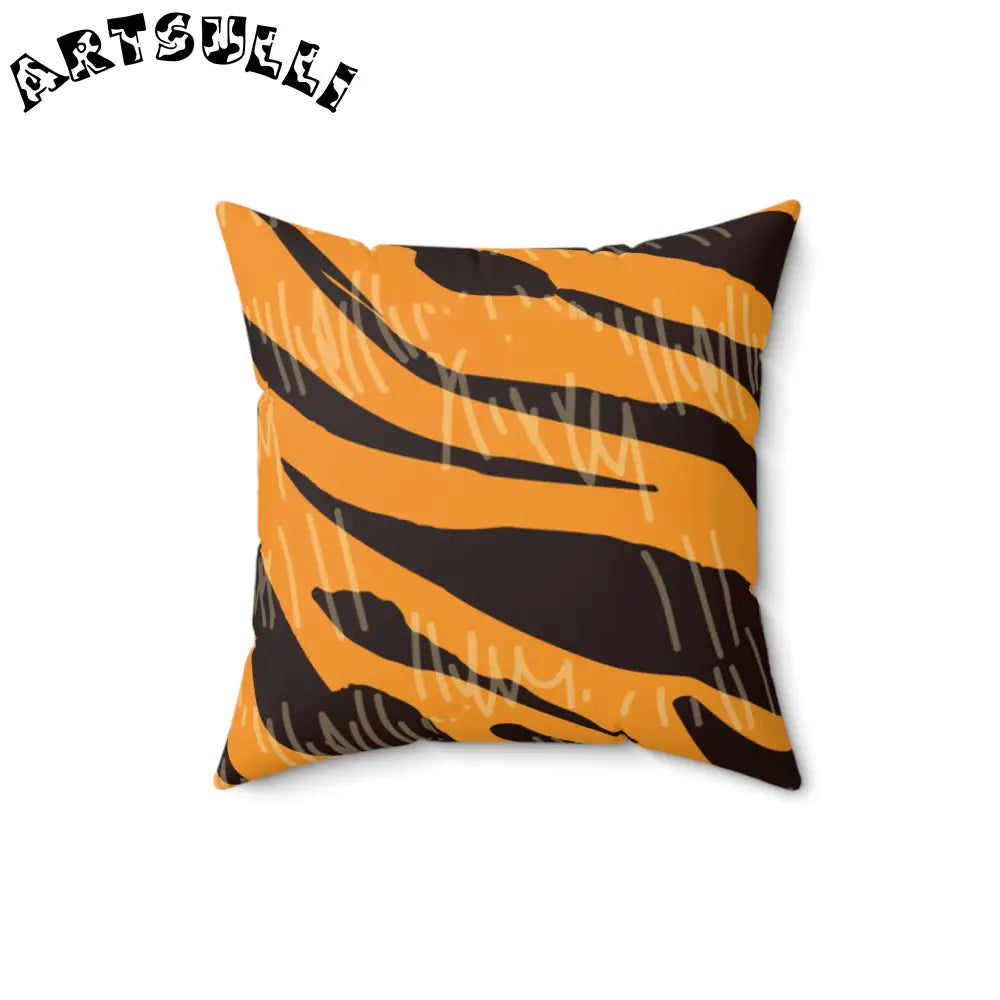 JAKKOUTTHEBXX Tiger Scratches Orange & Black Faux Suede Square