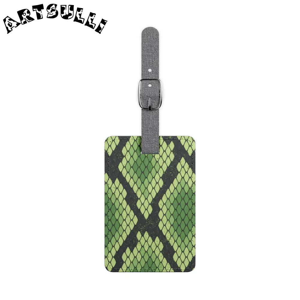 JAKKOUTTHEBXX Snake Skin Green and Black Saffiano Polyester Luggage