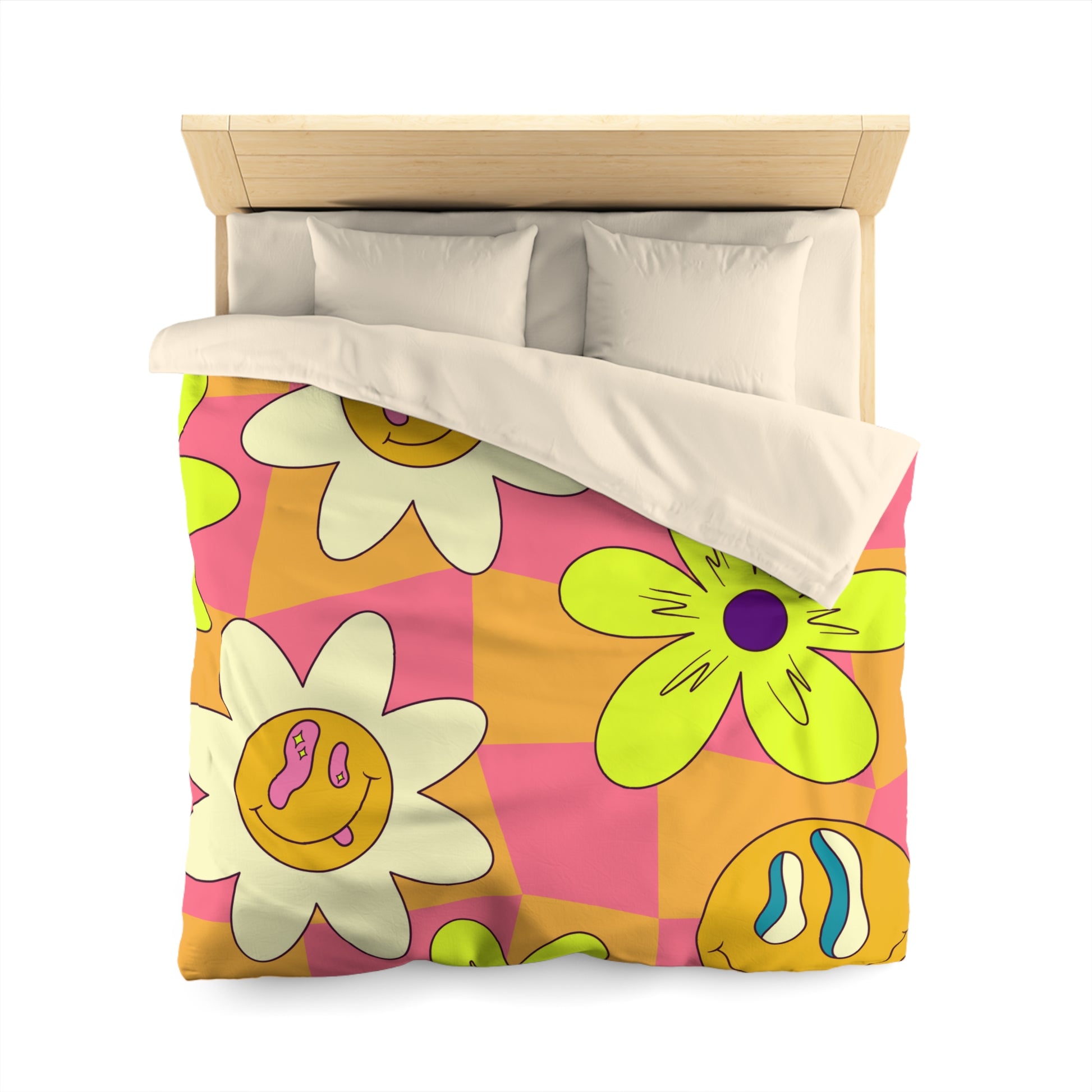 Trippy Sour Face Rave Microfiber Duvet Cover, Artsulli - Art is Long, Life is Short, Home Decor, , , , , , , 