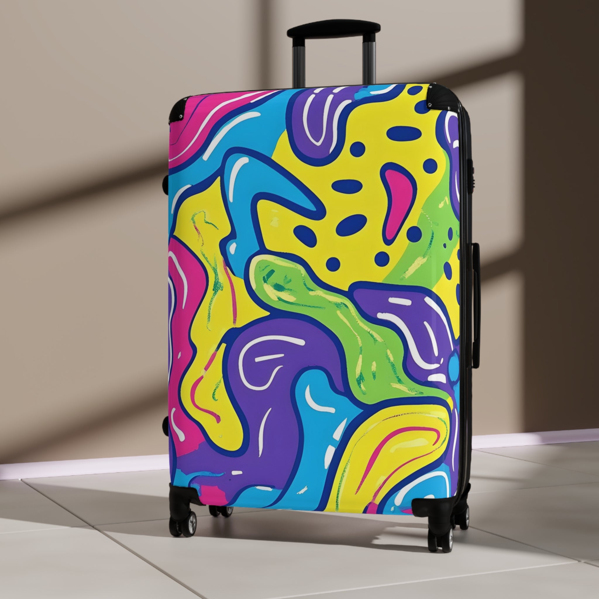 90s Trippy Slime Suitcase, Artsulli - Art is Long, Life is Short, Bags, , , , , , , 