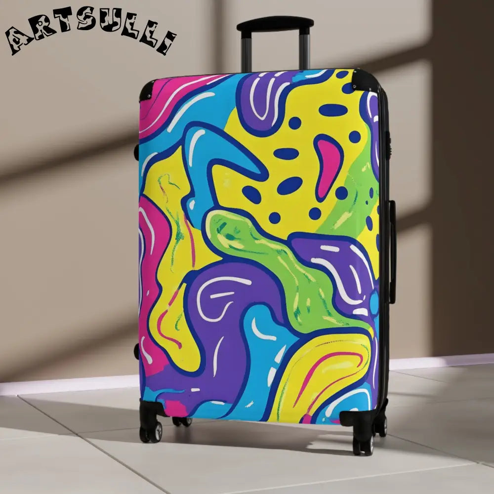 JAKKOUTTHEBXX Colorful Abstract Hard Shell Traveling Suitcase 2025