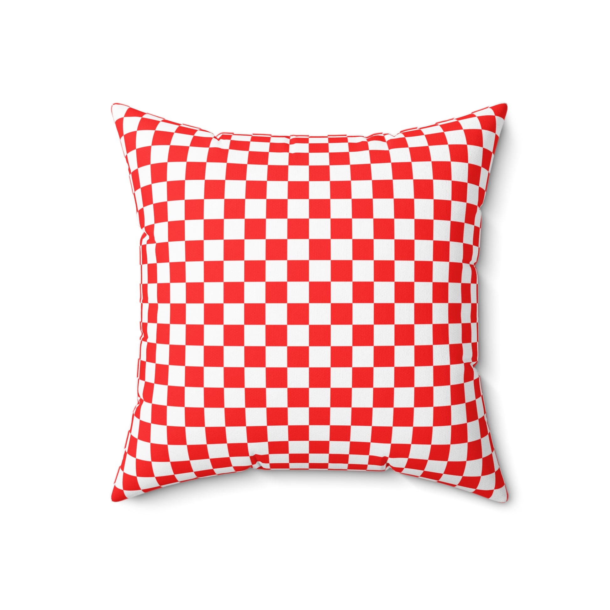 Checkerboard Red and White Spun Polyester Square Pillow, Artsulli - Art is Long, Life is Short, Home Decor, , , , , , , 