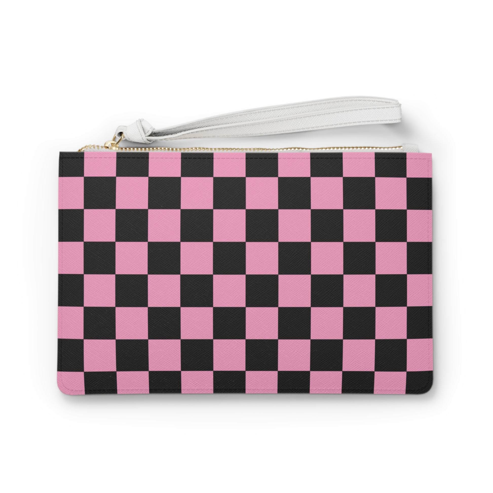 Checkerboard Black and Pink Clutch Bag, Artsulli - Art is Long, Life is Short, Bags, Size, One size, , , , , 89762332617223164004