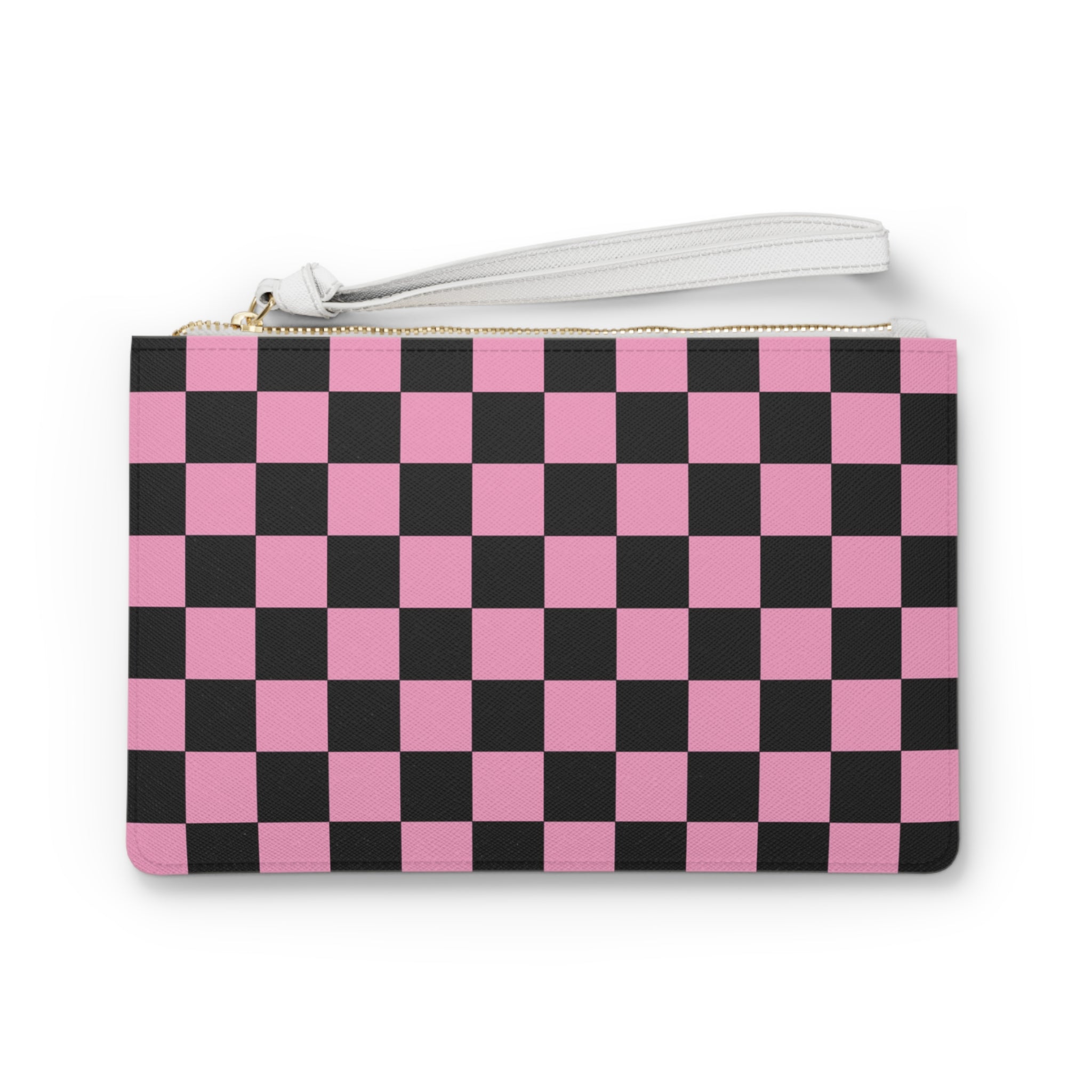 Checkerboard Black and Pink Clutch Bag, Artsulli - Art is Long, Life is Short, Bags, Size, One size, , , , , 89762332617223164004
