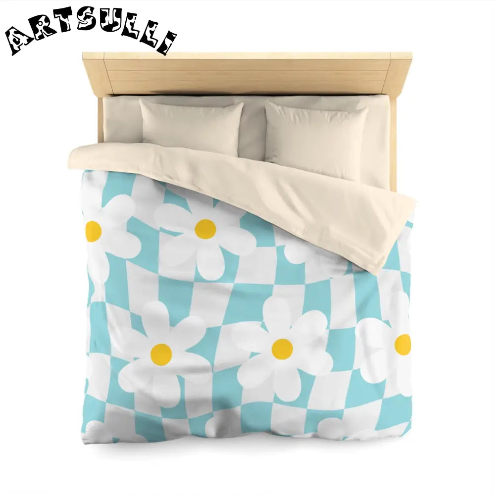 JAKKOUTTHEBXX Trippy Check Garden Microfiber Duvet Cover