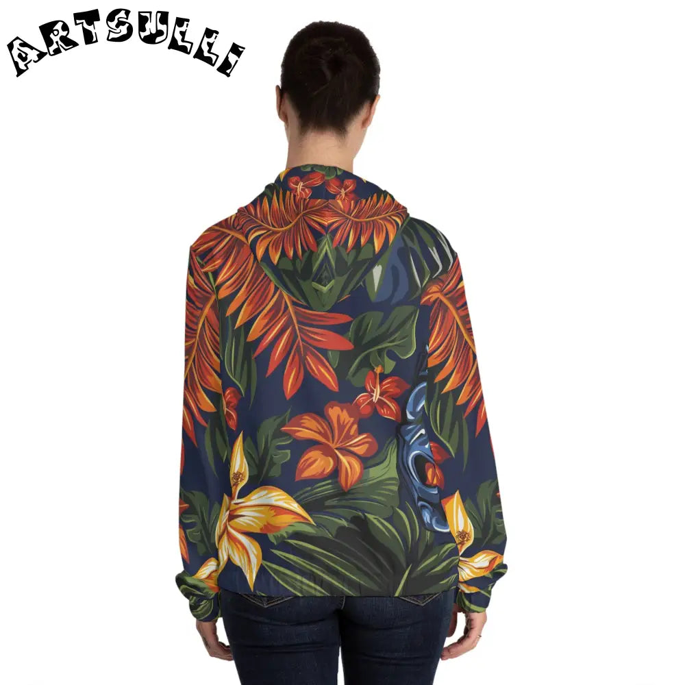 JAKKOUTTHEBXX Tropical Print Women’s Zip Hoodie 2025
