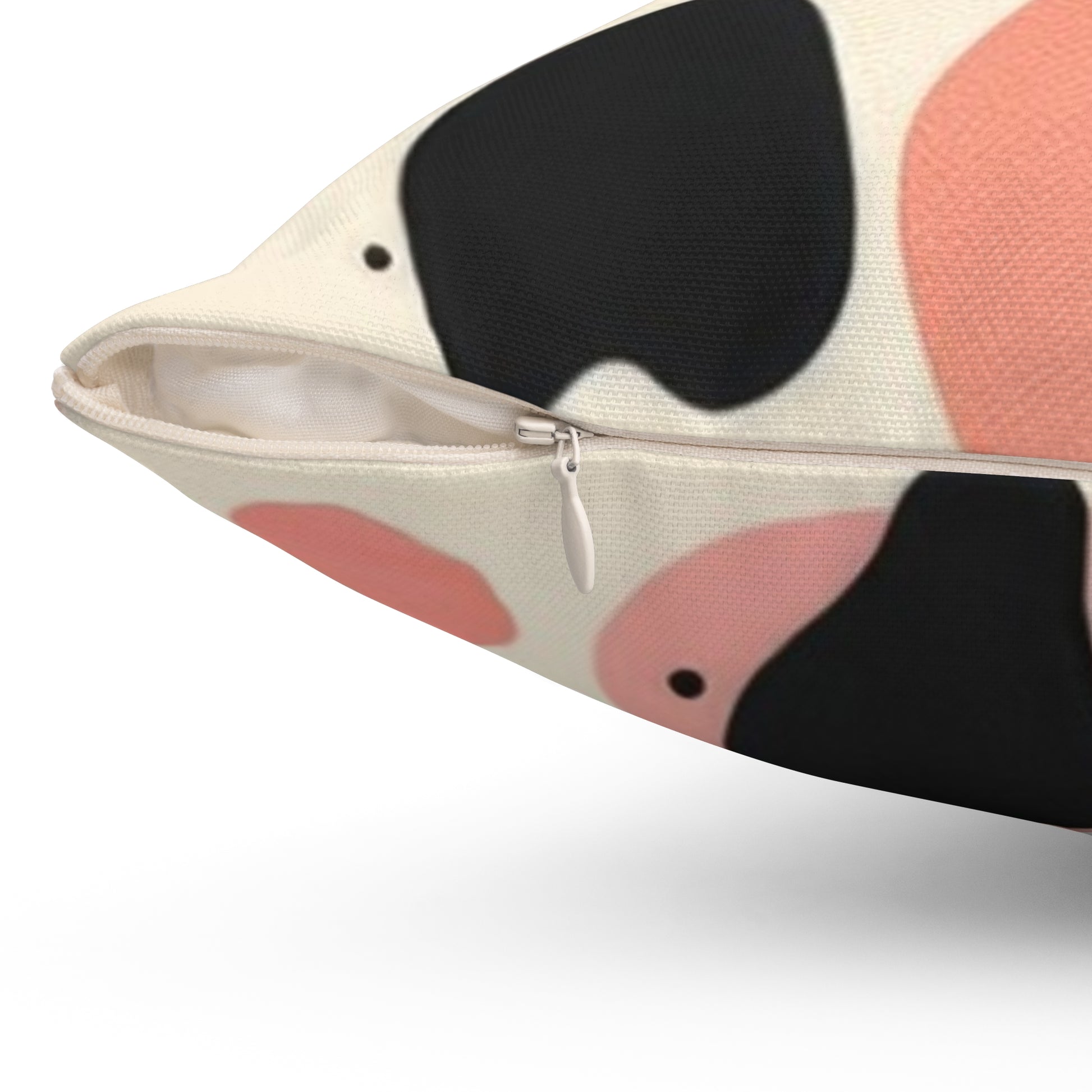 Organic Cow Print Cream and Pink Spun Polyester Square Pillow, Artsulli - Art is Long, Life is Short, Home Decor, , , , , , , 