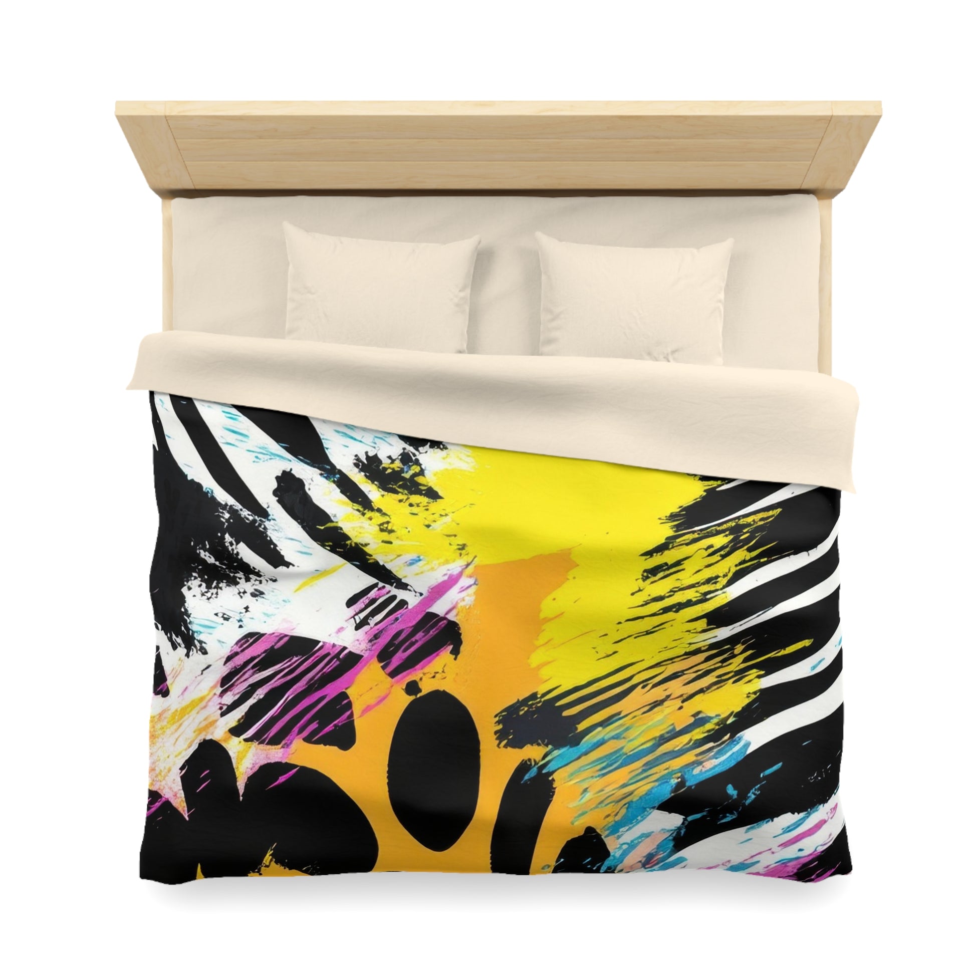 Zebra Stripes x Leapord Print x Paint Splatter Multi-Color Microfiber Duvet Cover, Artsulli - Art is Long, Life is Short, Home Decor, , , , , , , 