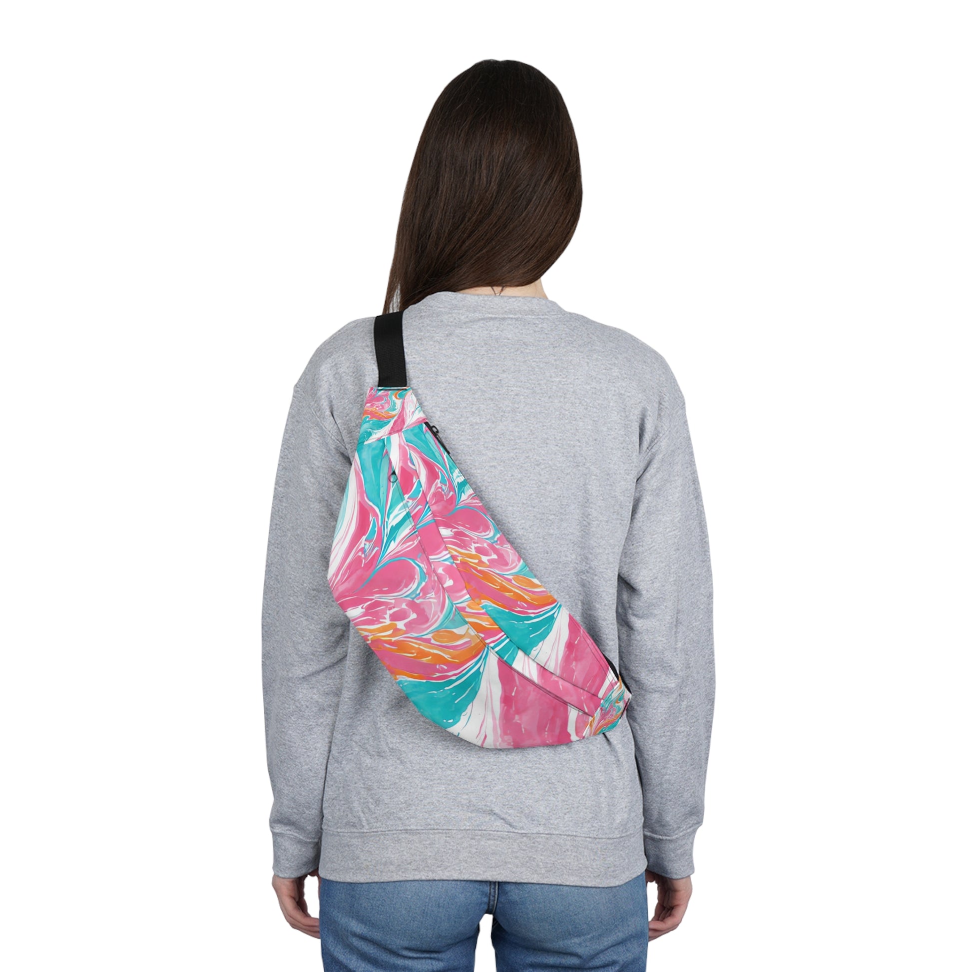 Liquid Pastel Spill Multi-Color Large Fanny Pack, Artsulli - Art is Long, Life is Short, Bags, , , , , , , 