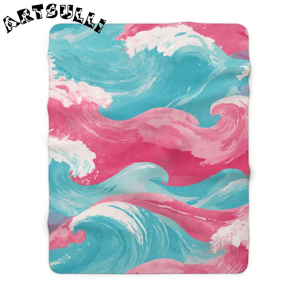 JAKKOUTTHEBXX The Great Pastelwave Pink and Blue Sherpa Fleece