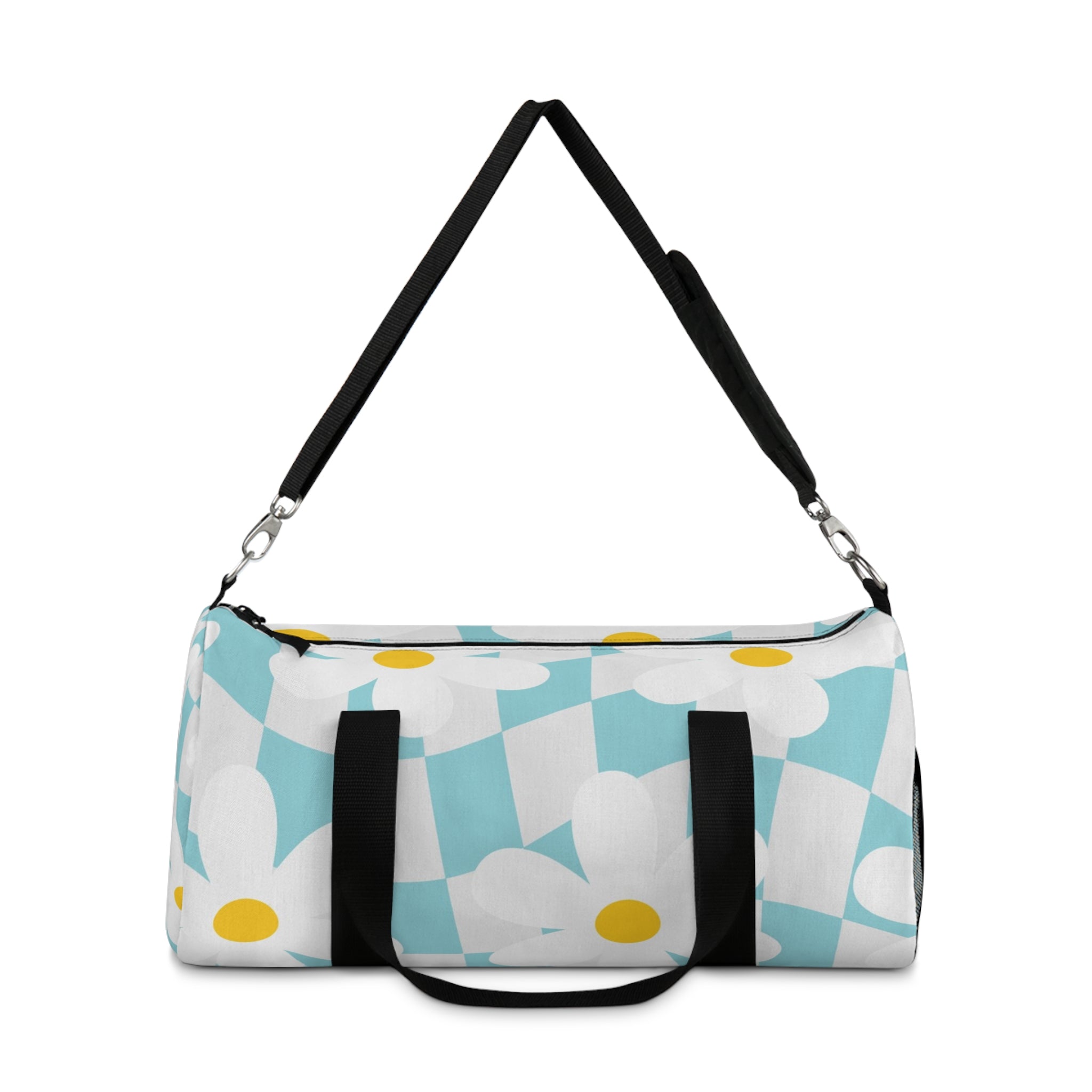 Trippy Check Garden Duffel Bag, Artsulli - Art is Long, Life is Short, Bags, , , , , , , 