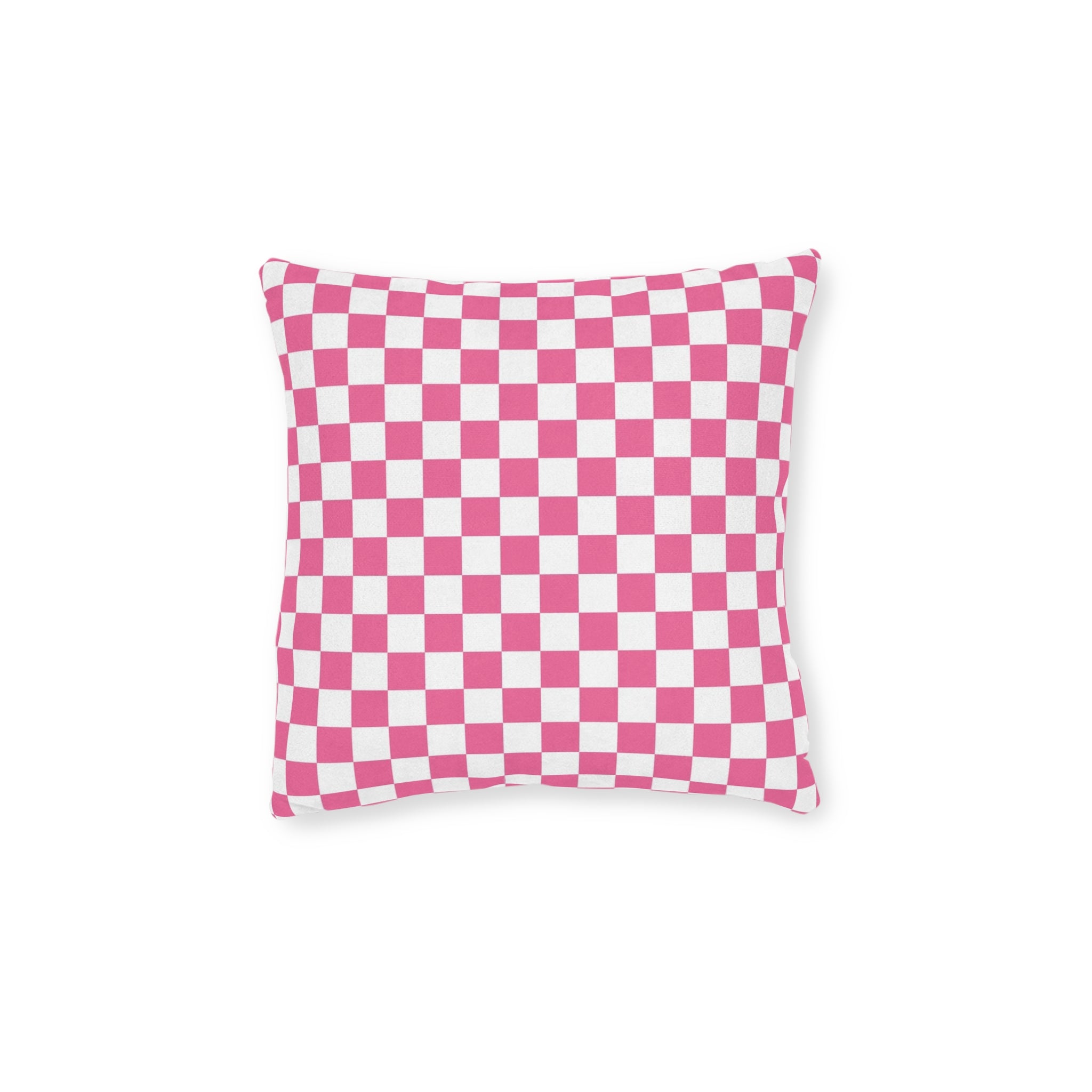 Yuyushiki Pink Check Square Pillow - Pink Back, Artsulli - Art is Long, Life is Short, Home Decor, Size, 12" × 12", , , , , 31563211951812279945