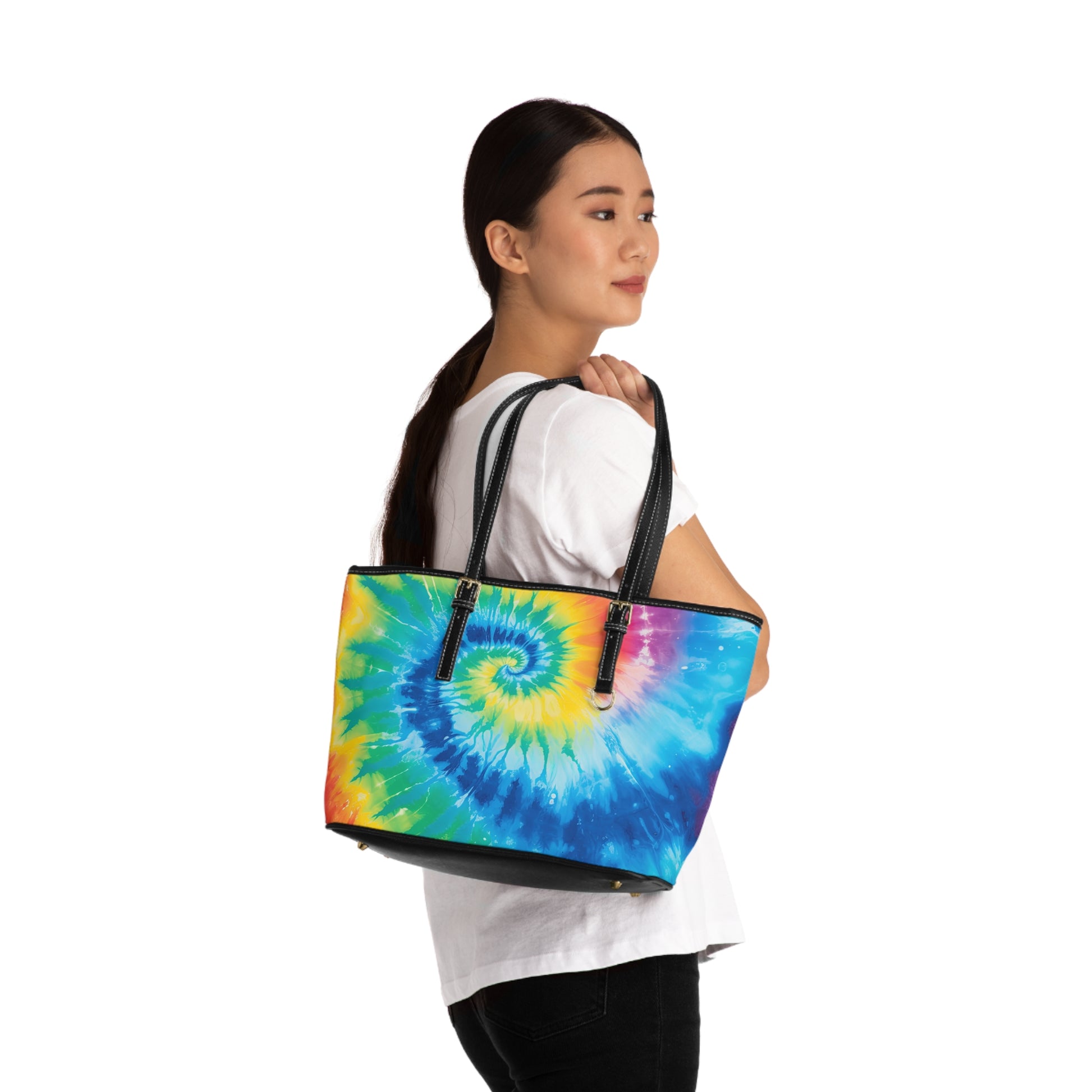 Tie Dye PU Leather Shoulder Bag, Artsulli - Art is Long, Life is Short, Bags, , , , , , , 