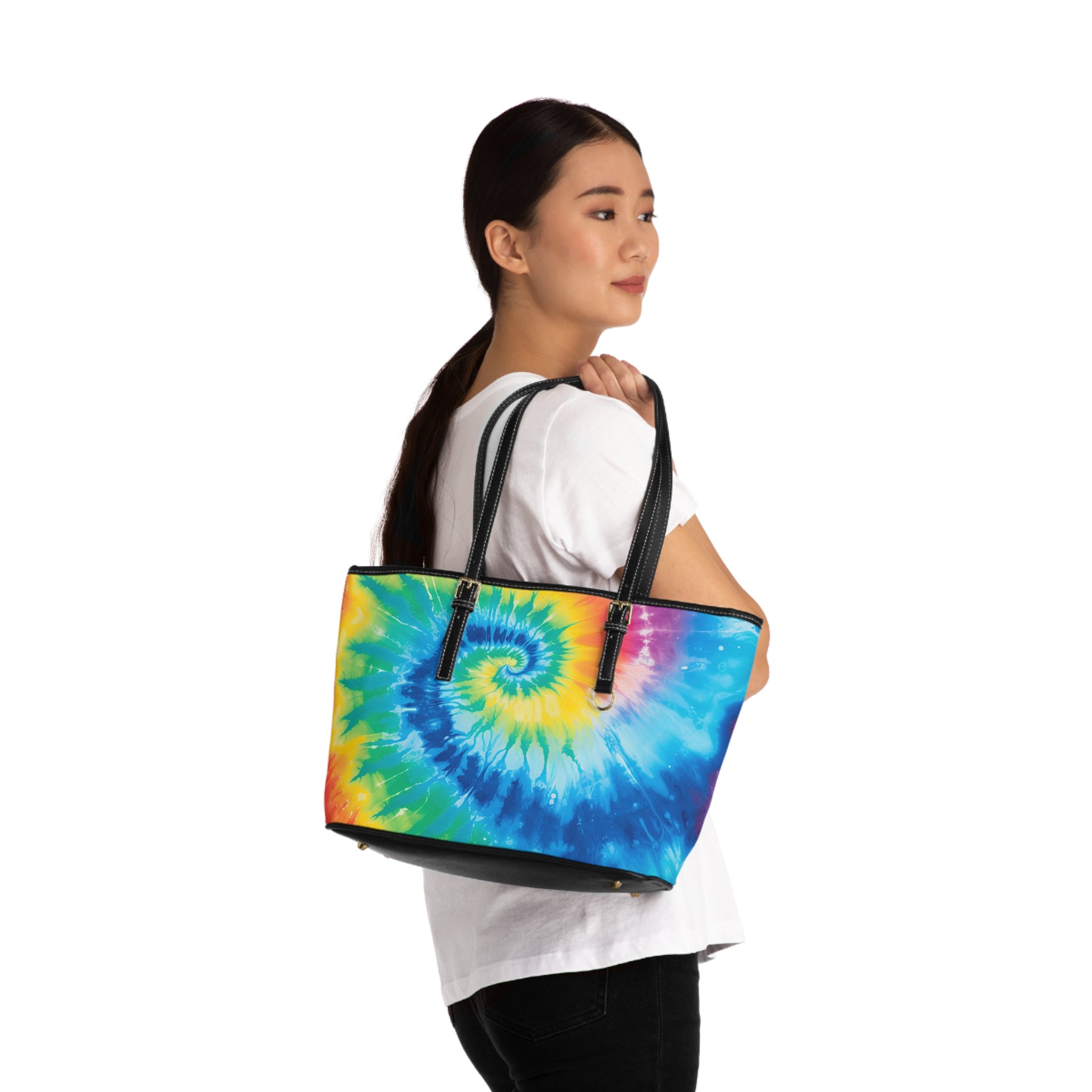 Tie Dye PU Leather Shoulder Bag, Artsulli - Art is Long, Life is Short, Bags, , , , , , , 