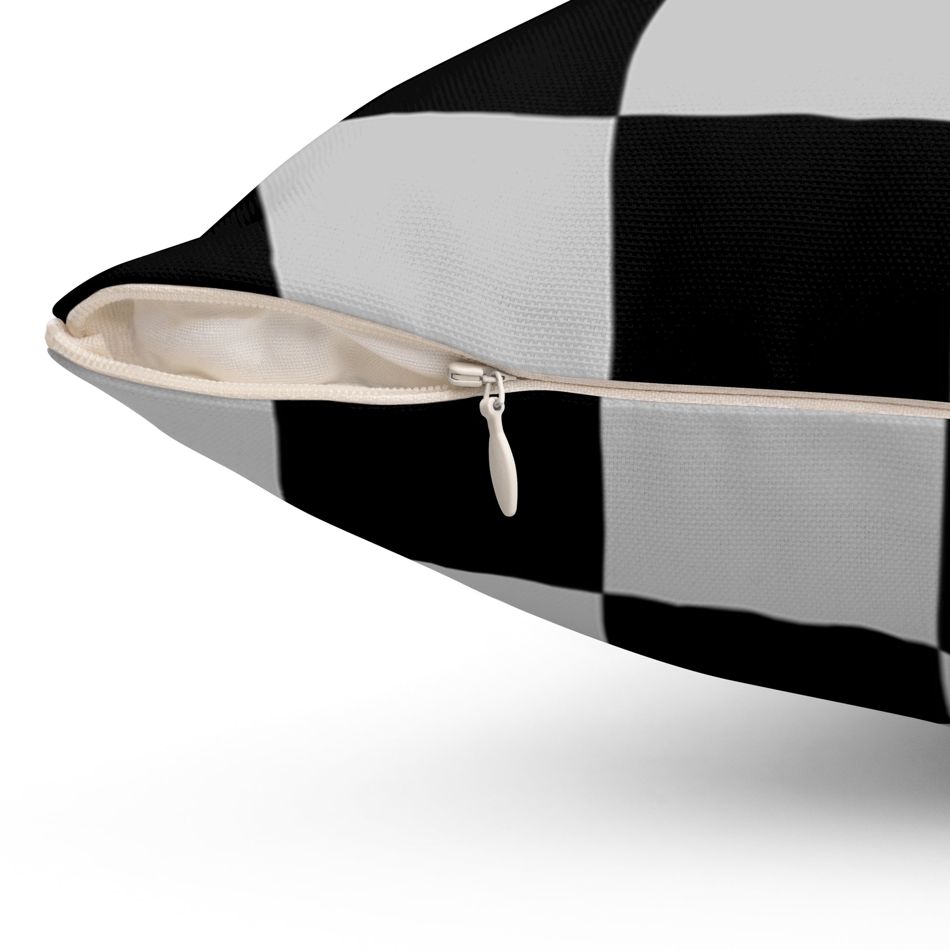 Checkerboard Dada Black and Light Gray Spun Polyester Square Pillow, Artsulli - Art is Long, Life is Short, Home Decor, , , , , , , 