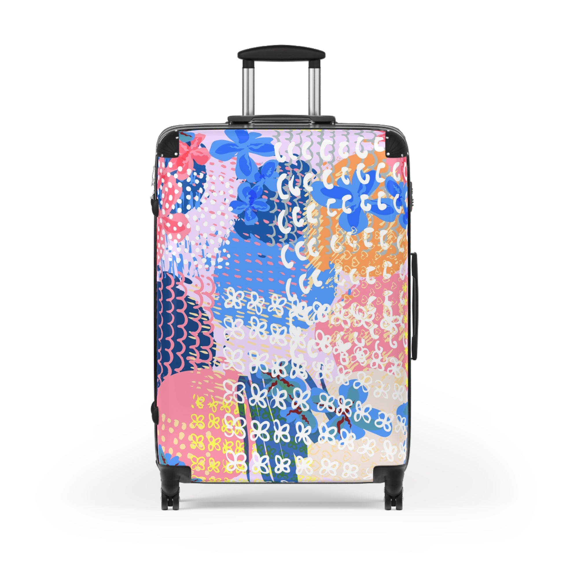 Flowers x Doodles x Hearts II Multi-Color Suitcase, Artsulli - Art is Long, Life is Short, Bags, Size, Large, Color, Black, , , 26028739998813477988