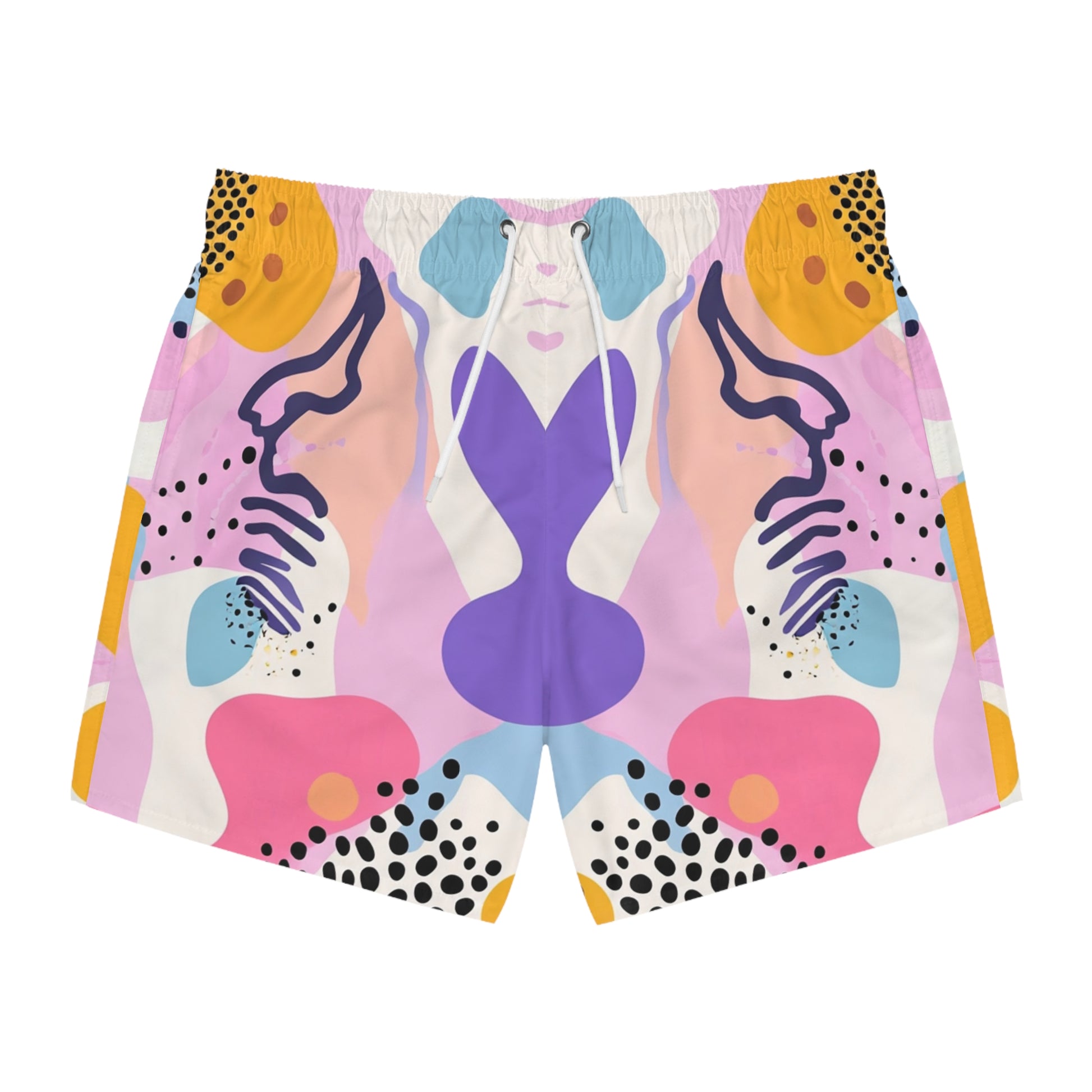 Colorful Abstract Shapes Swim Trunks (AOP), Artsulli - Art is Long, Life is Short, All Over Prints, Size, XS, Color, Seam thread color automatically matched to design, , , 14793270191412973636