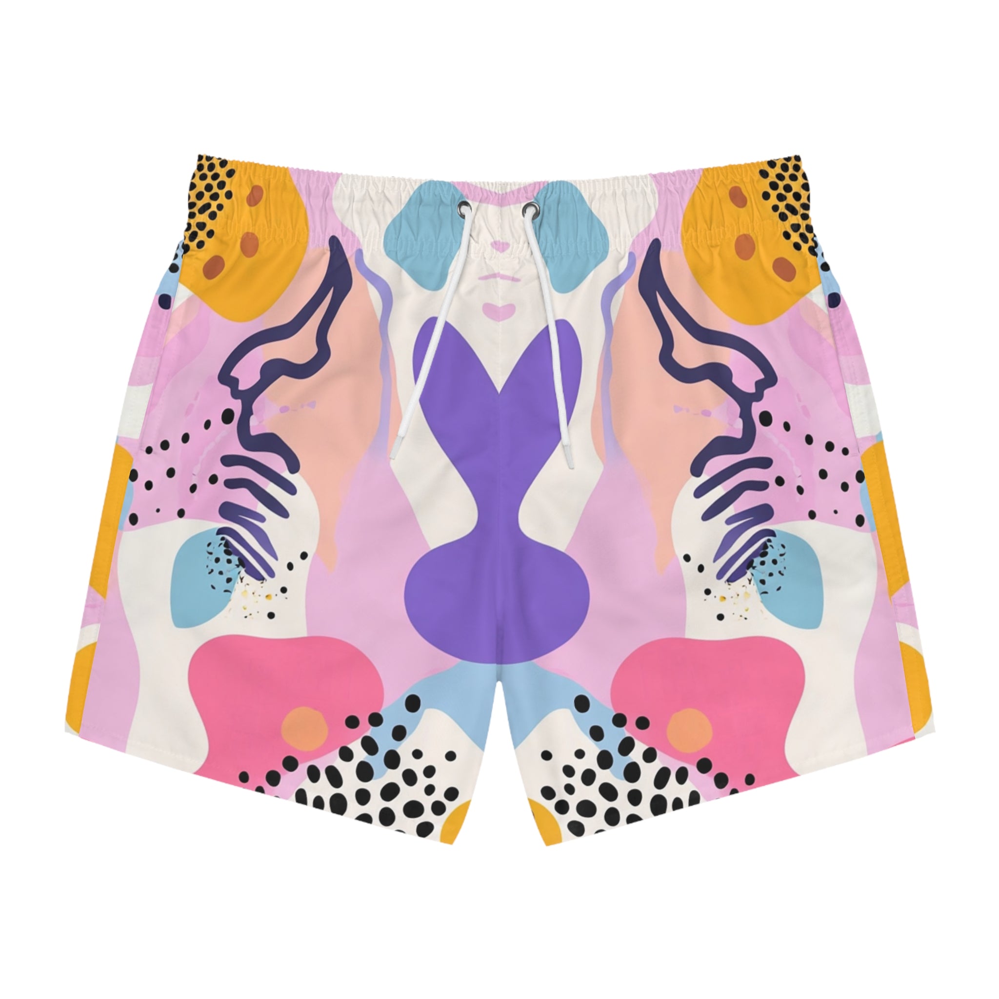 Colorful Abstract Shapes Swim Trunks (AOP), Artsulli - Art is Long, Life is Short, All Over Prints, Size, XS, Color, Seam thread color automatically matched to design, , , 14793270191412973636