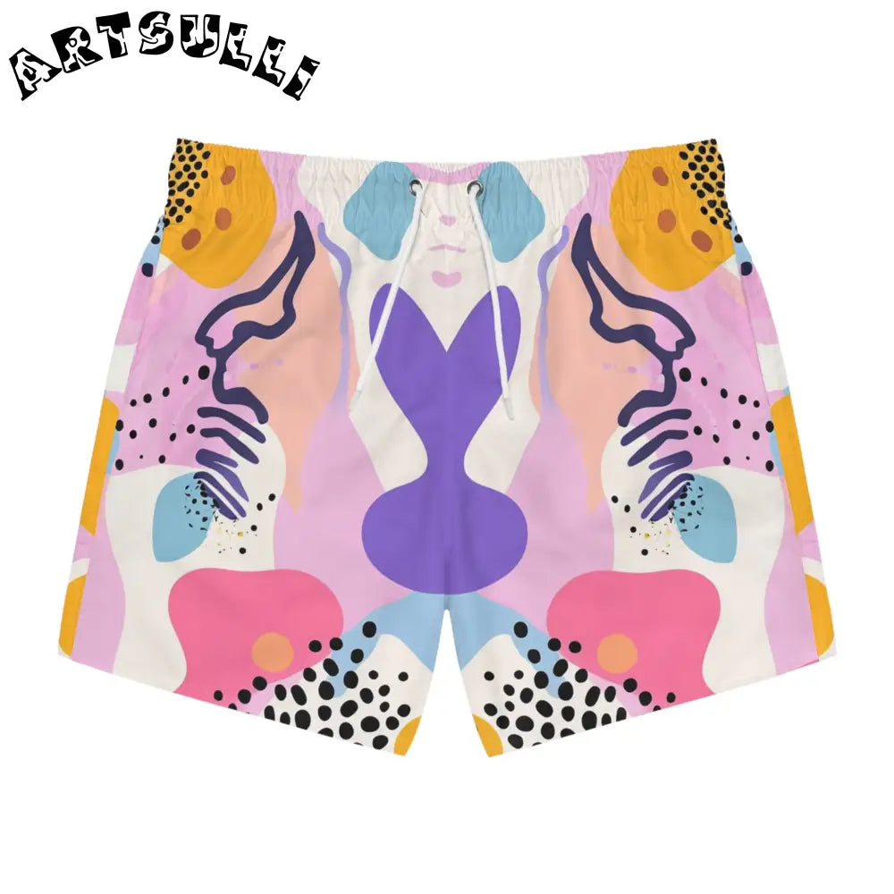 JAKKOUTTHEBXX Colorful Abstract Shapes Swim Trunks (AOP)