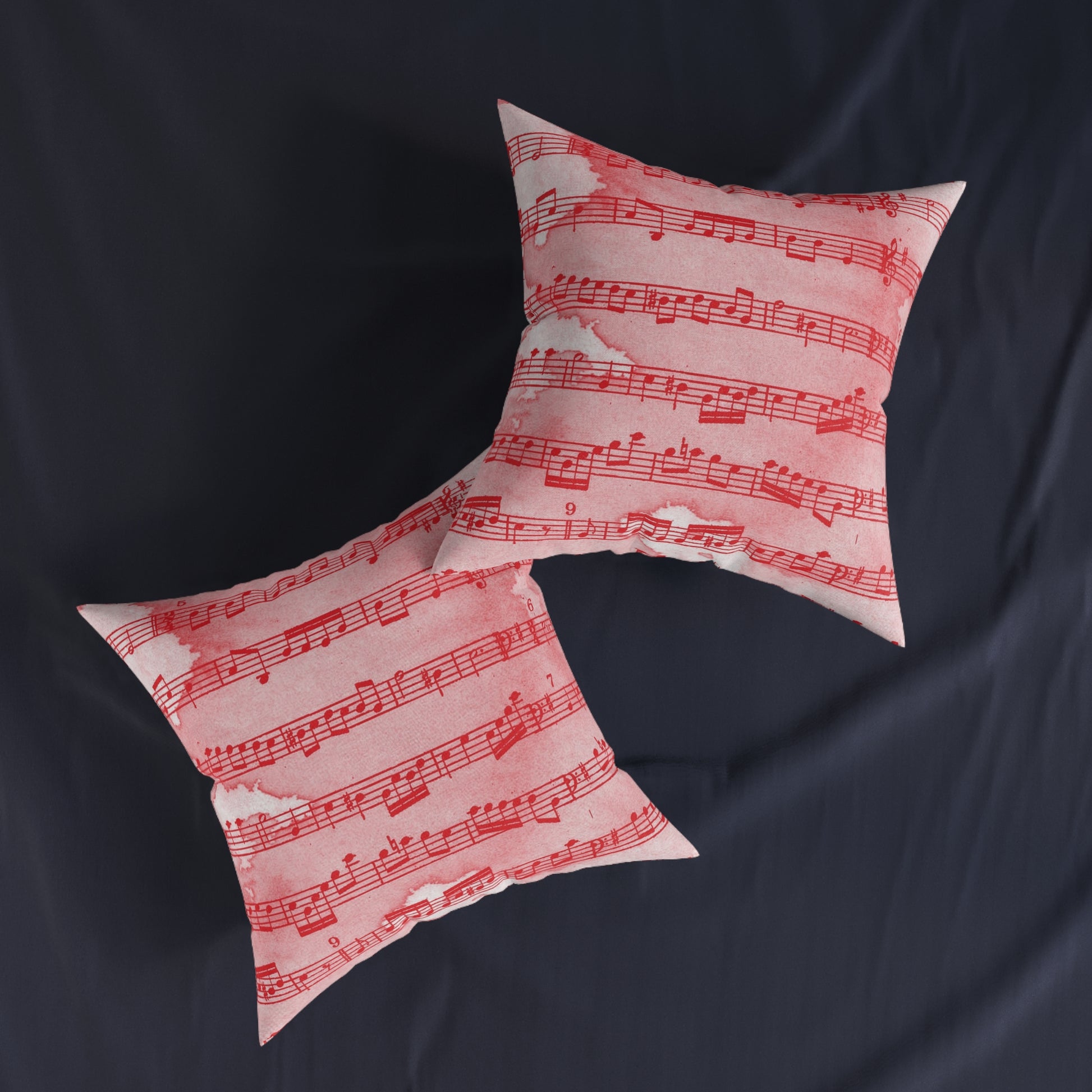 Drip Spill Type Beat Sheet Music Red Square Pillow, Artsulli - Art is Long, Life is Short, Home Decor, , , , , , , 