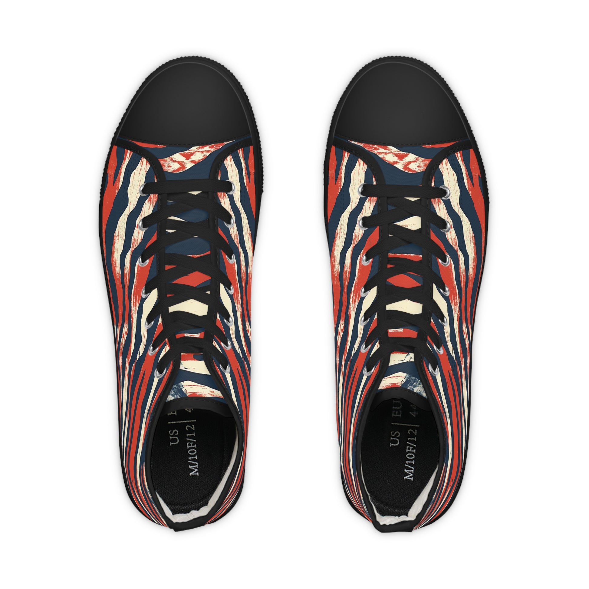 Capricious Tiger Wave Men's High Top Sneakers, Artsulli - Art is Long, Life is Short, Shoes, , , , , , , 