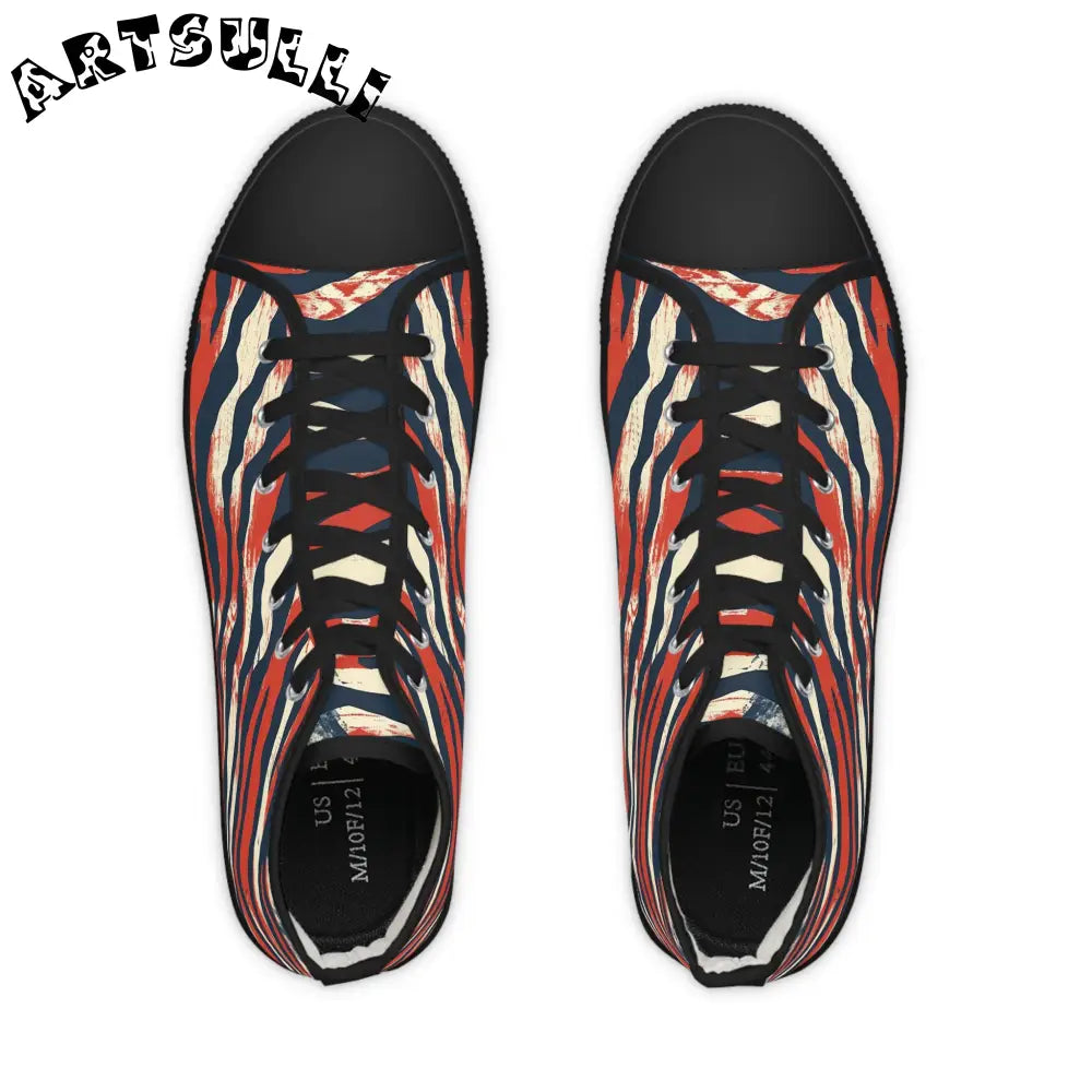 JAKKOUTTHEBXX Capricious Tiger Wave Men’s High Top Sneakers