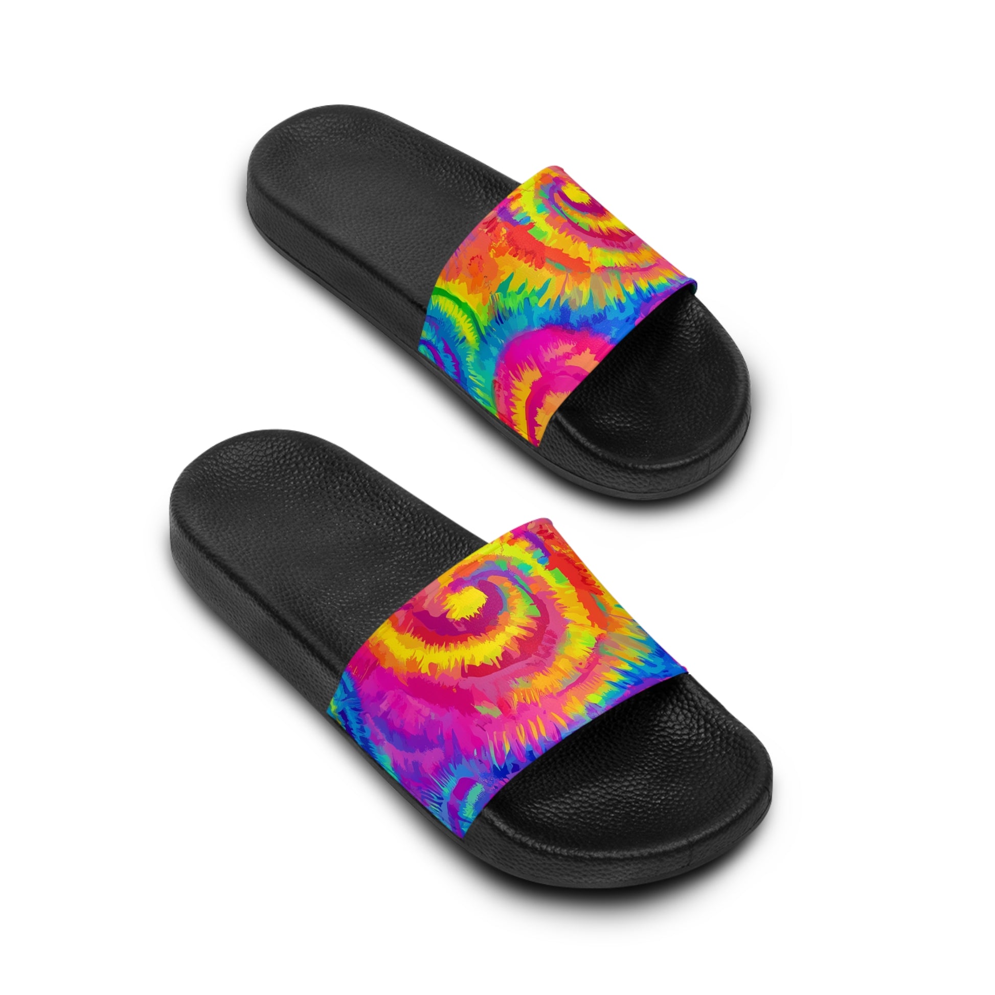 Arcane Tie Dye Men's Slide Sandals, Artsulli - Art is Long, Life is Short, Shoes, , , , , , , 