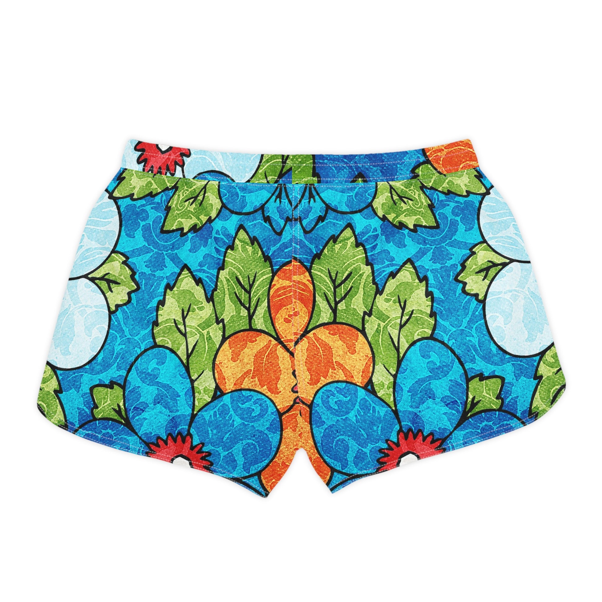 Blue Orange Groovy Women's Casual Shorts (AOP), Artsulli - Art is Long, Life is Short, All Over Prints, , , , , , , 