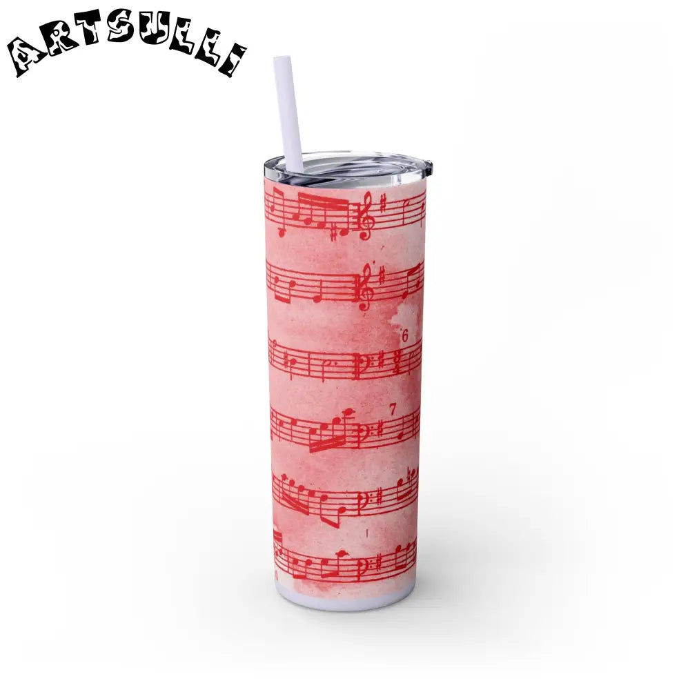 JAKKOUTTHEBXX Pink Musical Note Maars Skinny Tumbler 2025